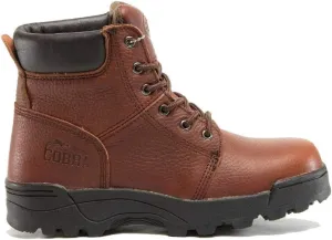 Men's Cobra 6" Work Boots C1121S Steel Toe Brown Leather