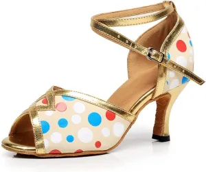 Minishion High Heel Dot Synthetic Latin Modern Ballroom Dancing Shoes Party Evening Wedding Sandals