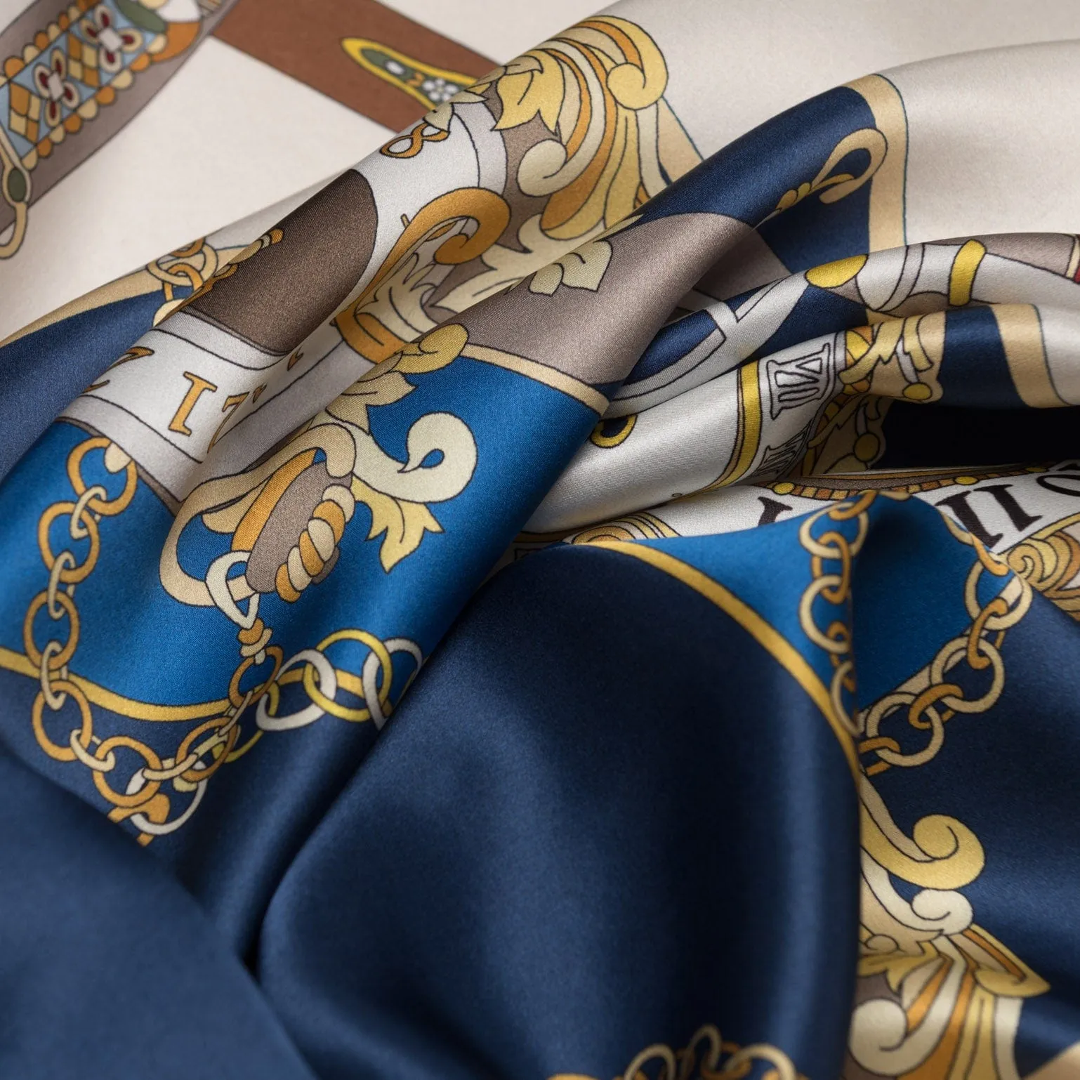 Moment in Time - Silk Foulard - Blue