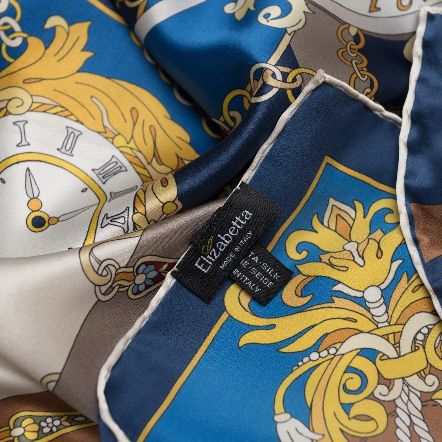 Moment in Time - Silk Foulard - Blue