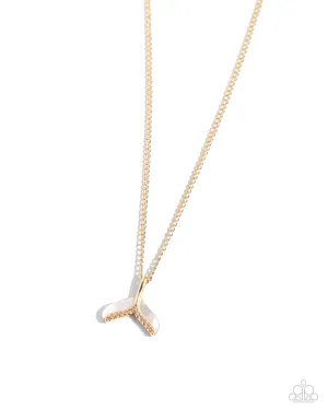 Paparazzi Mermaid Masterpiece Gold Necklace & Earring Set