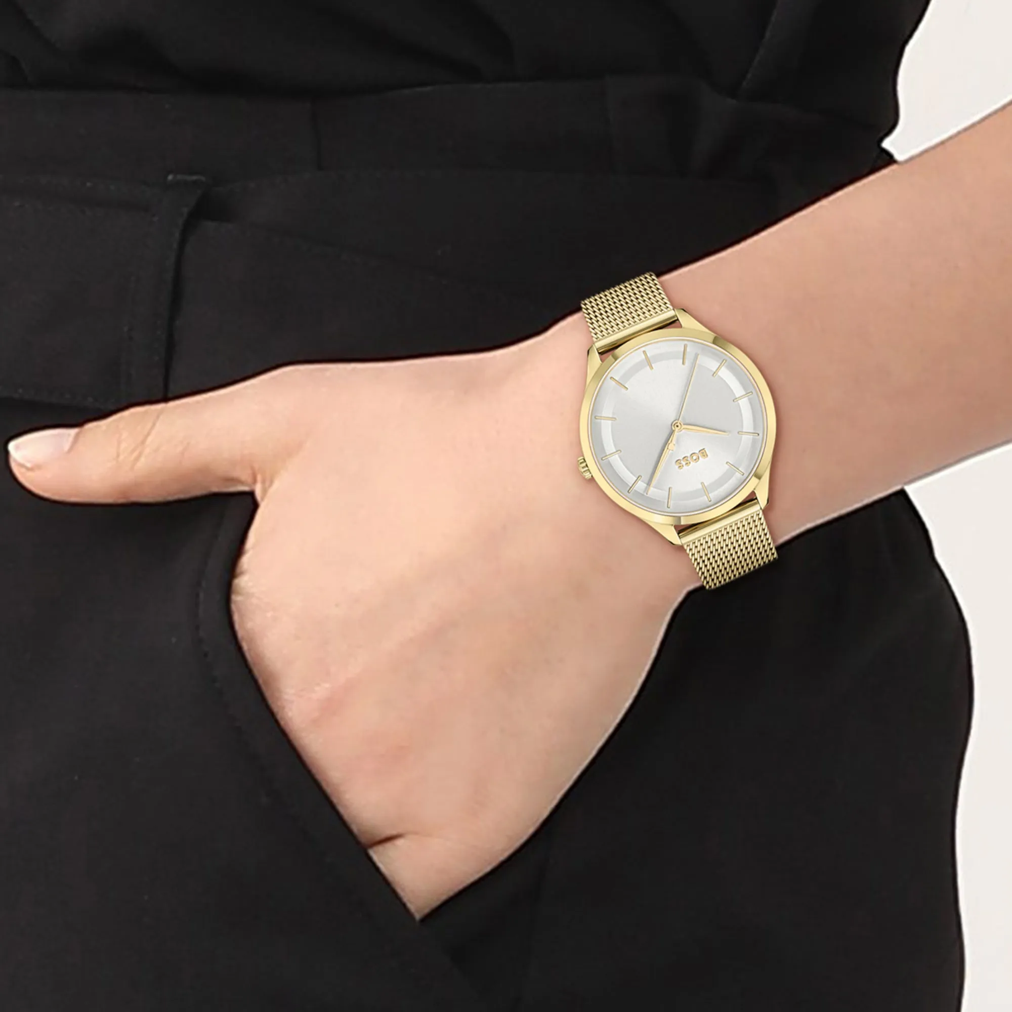 Pura Women Silver Analog Mesh Watch 1502696