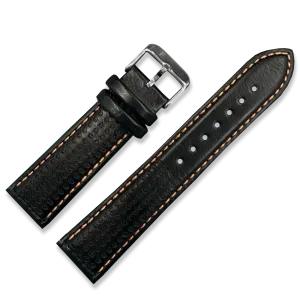 Racing Leather Straps Black 22 MM
