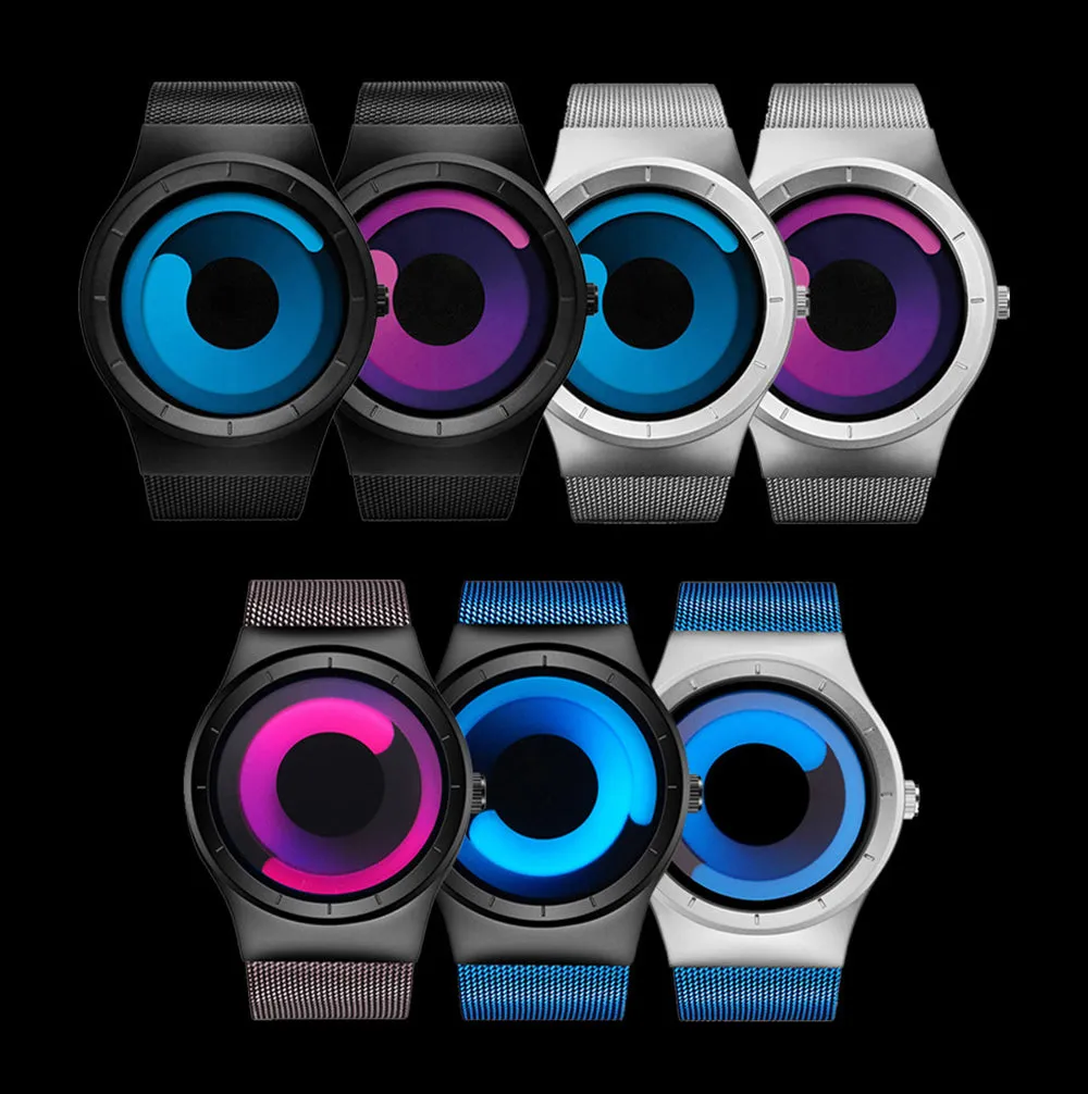 Sinobi Men's Rotational Watch Stainless Steel Mesh Strap