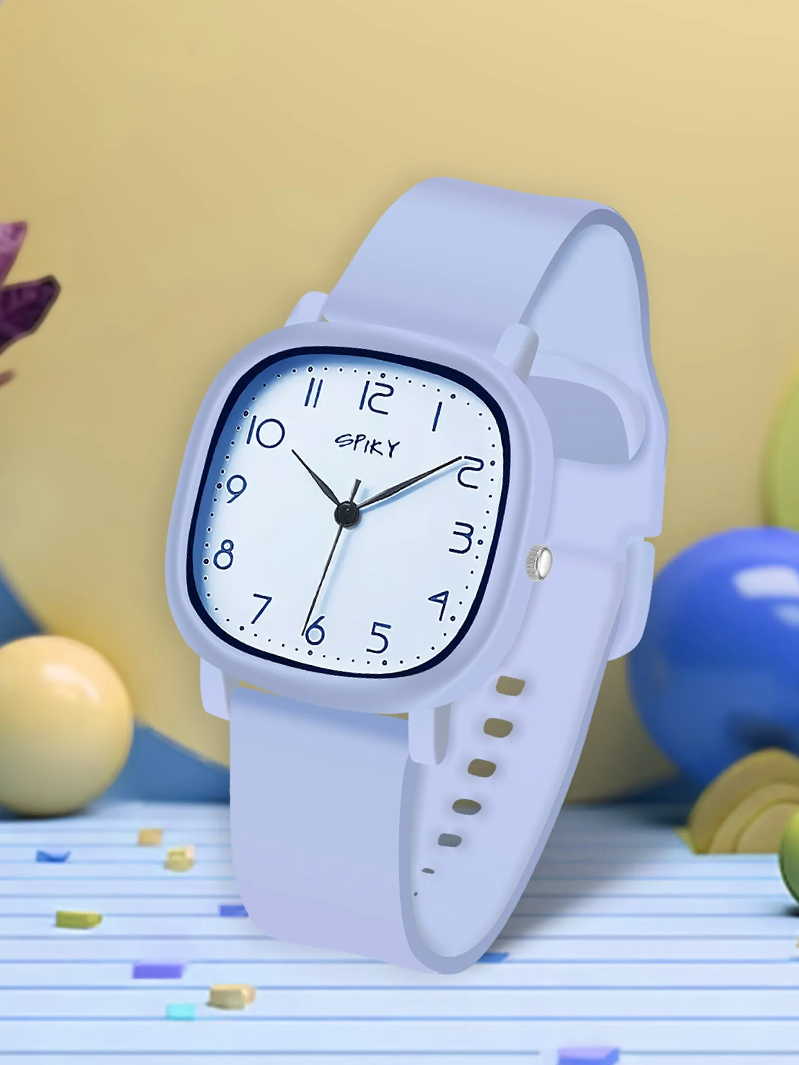 Spiky Eva19 Square Analog Watch for Kids - Purple