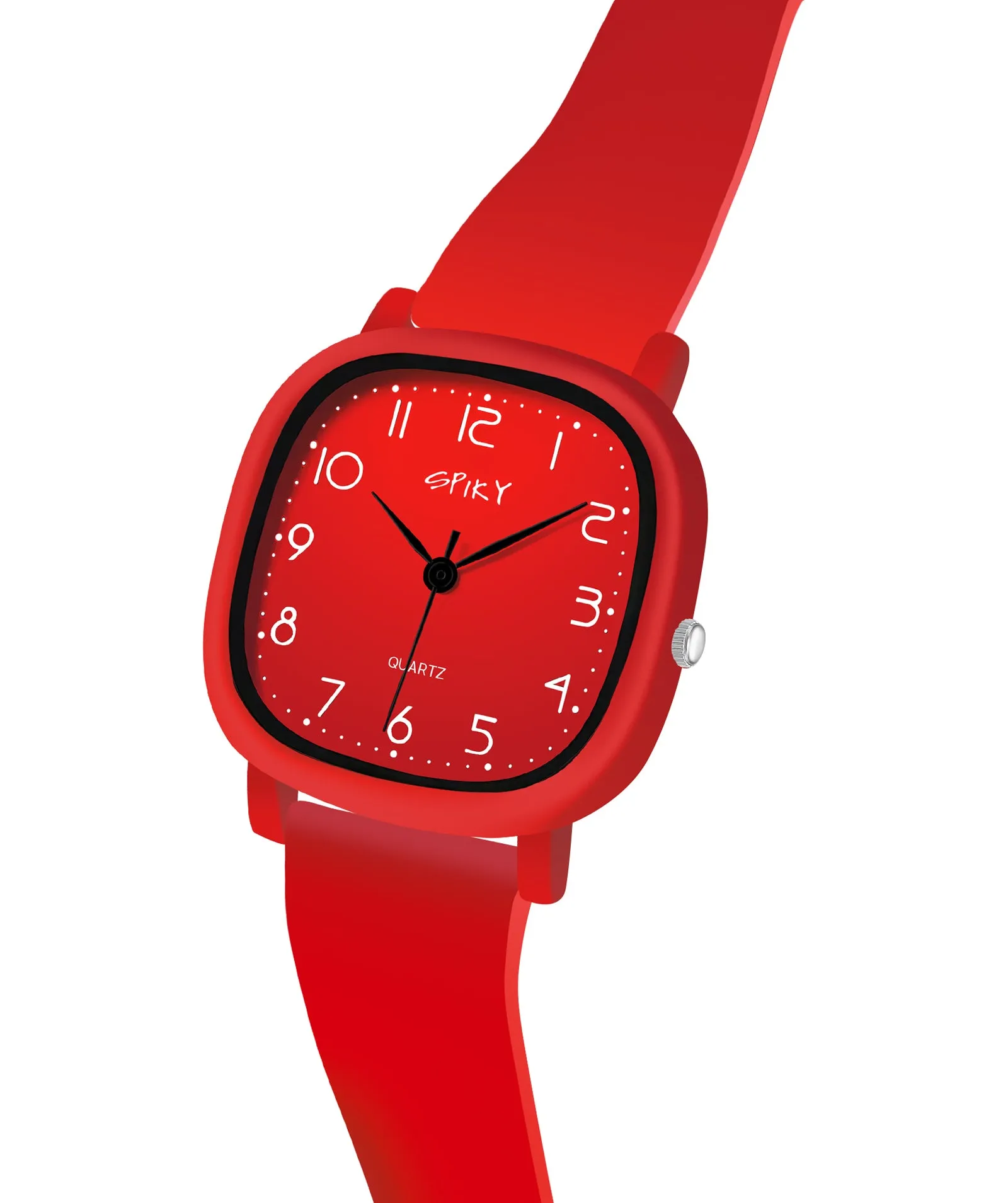 Spiky Eva19 Square Analog Watch for Kids - Red