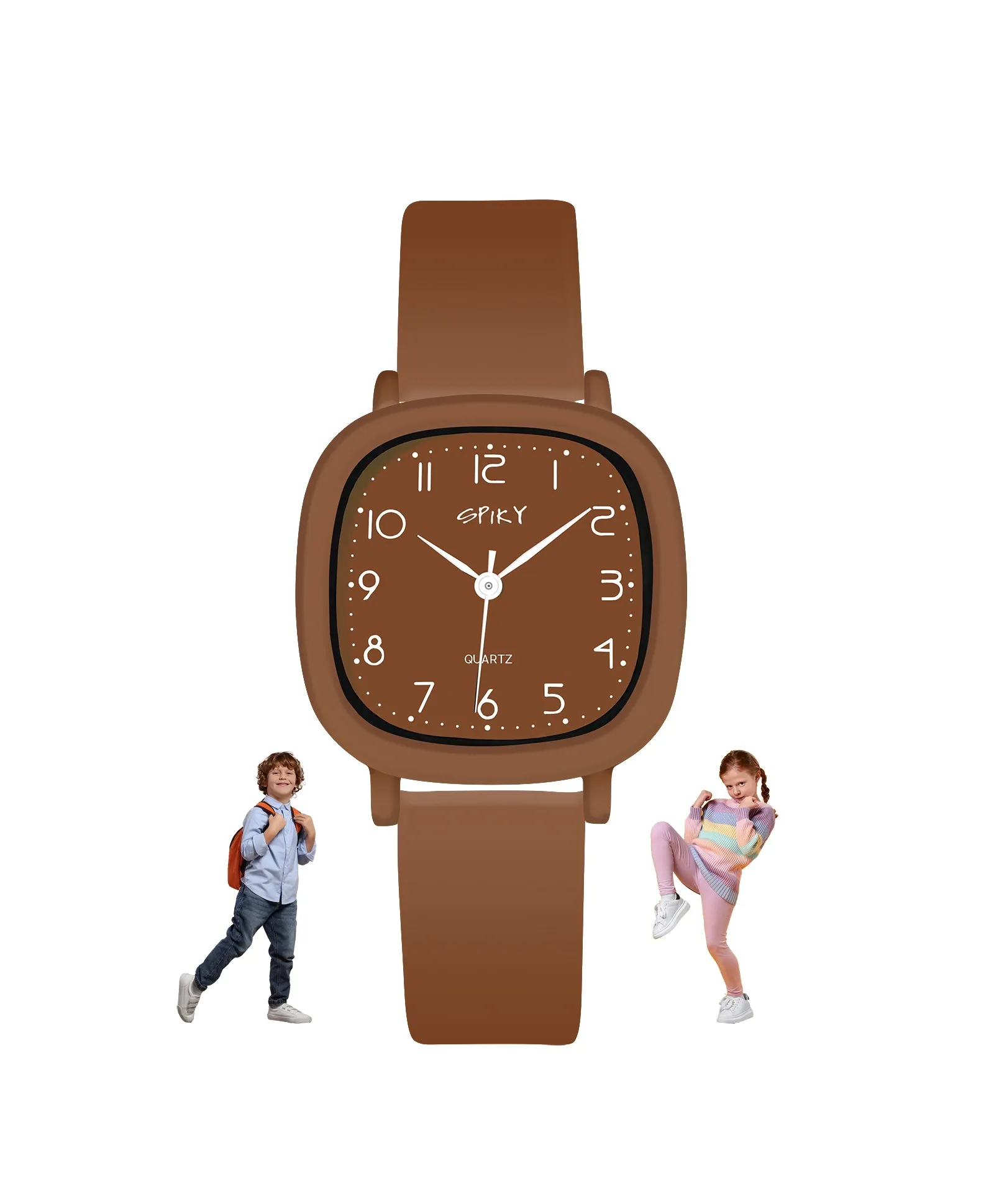 Spiky Eva19 Square Analog Watch for Kids - Red