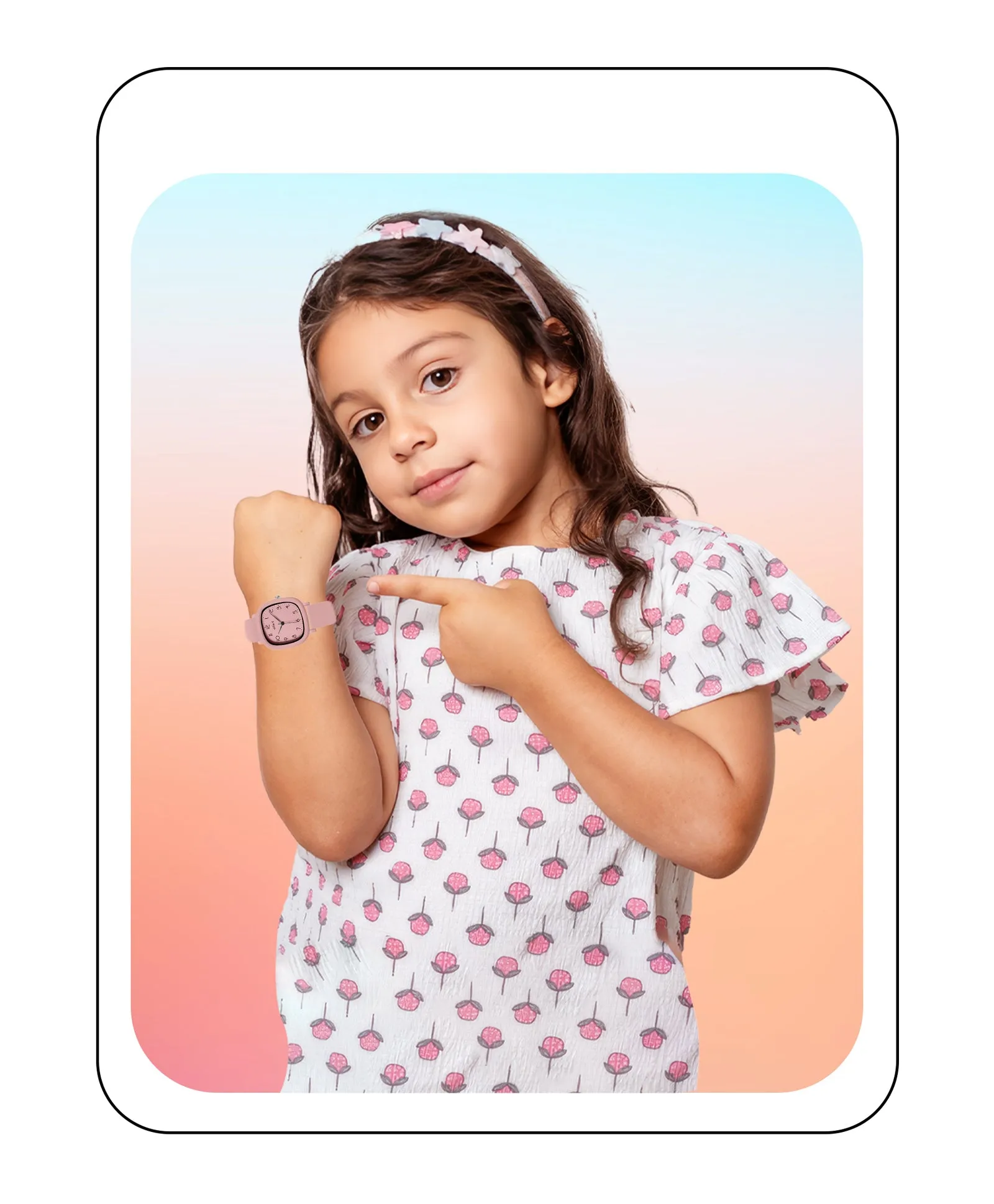 Spiky Eva19 Square Analog Watch for Kids - Red