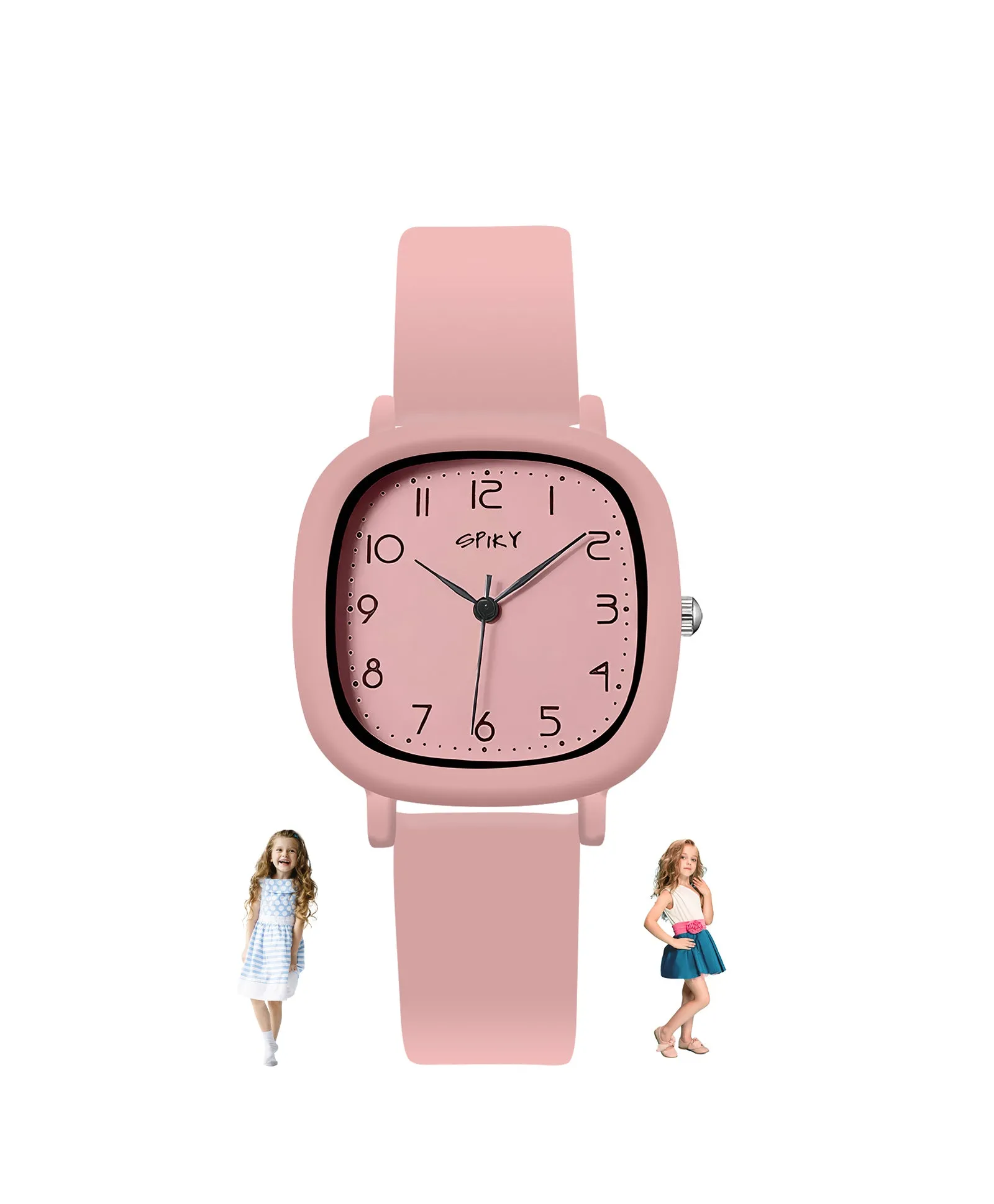 Spiky Eva19 Square Analog Watch for Kids - Red