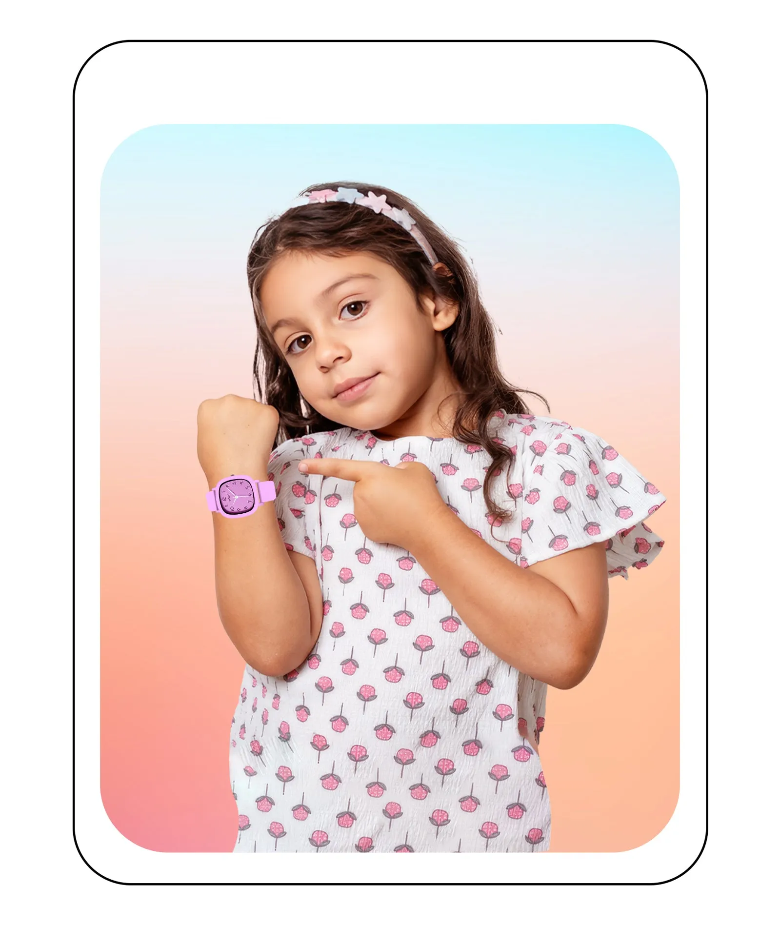Spiky Eva19 Square Analog Watch for Kids - Red