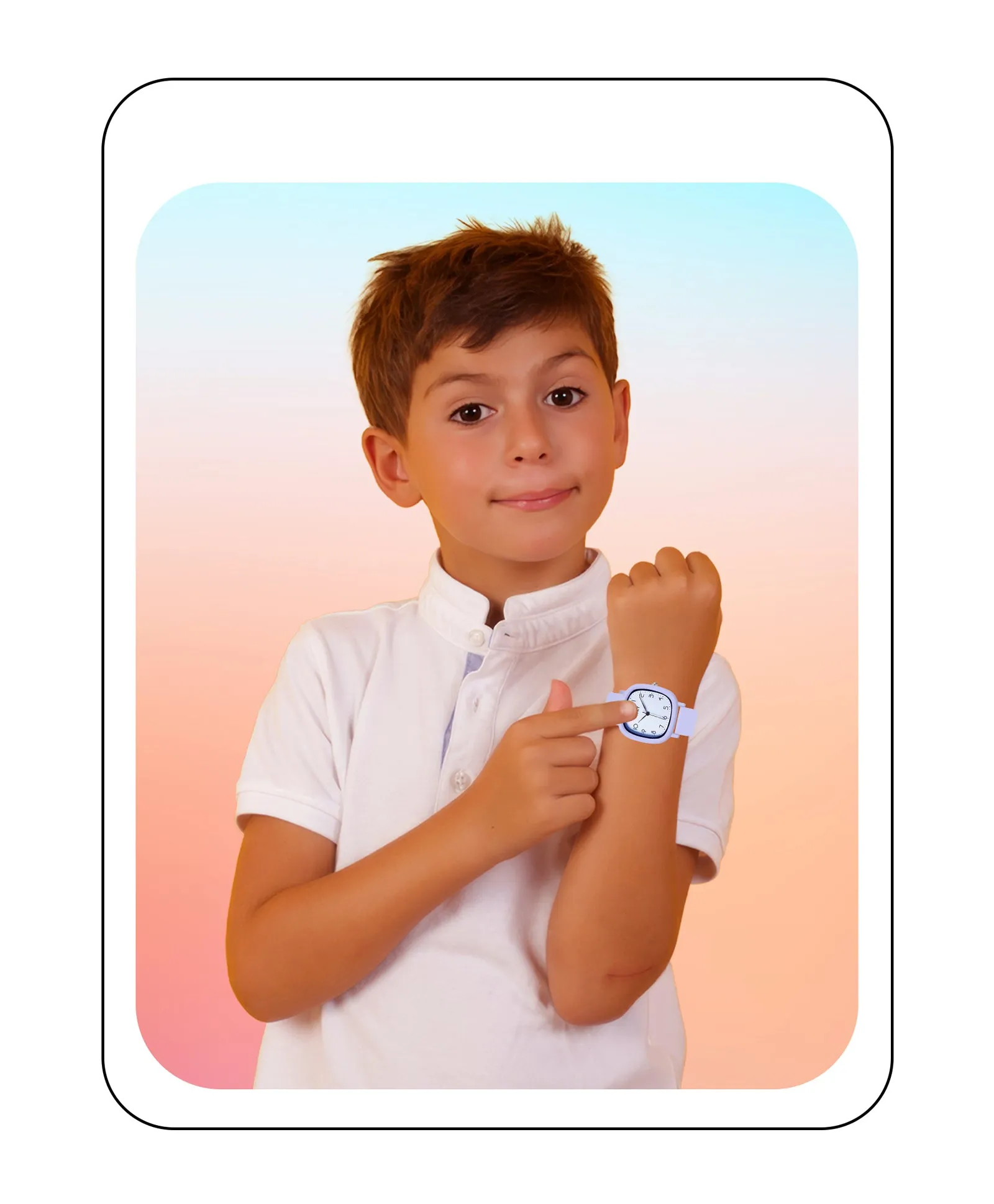 Spiky Eva19 Square Analog Watch for Kids - Red