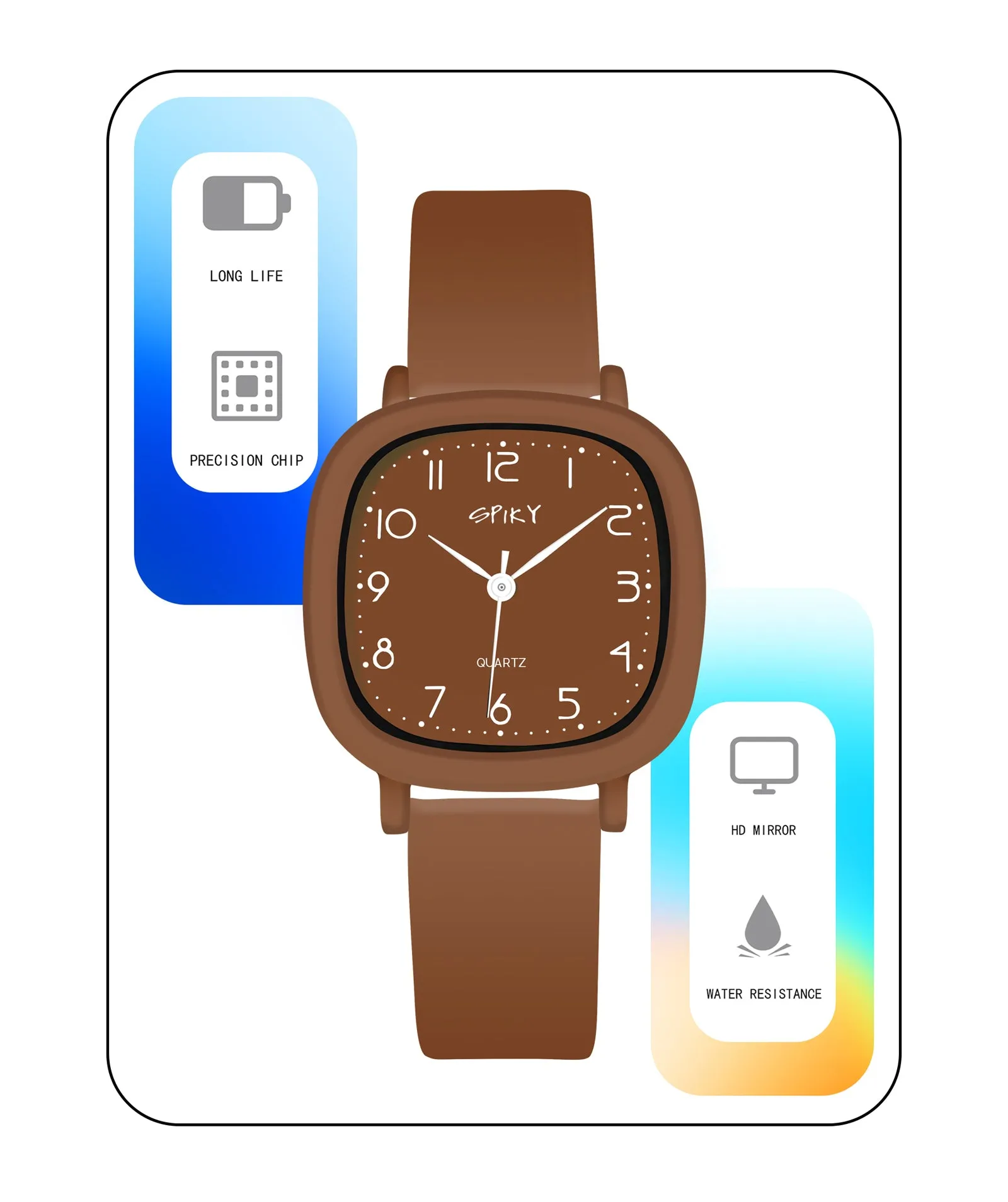 Spiky Eva19 Square Analog Watch for Kids - Red