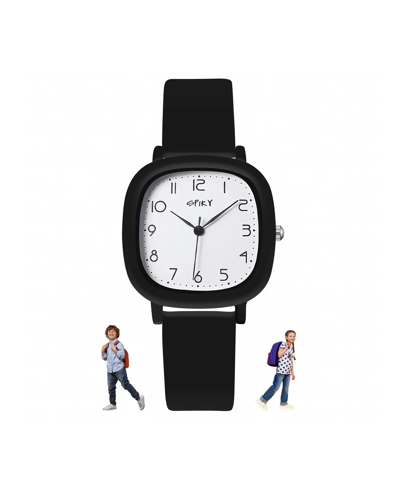 Spiky Eva19 Square Analog Watch for Kids - Red
