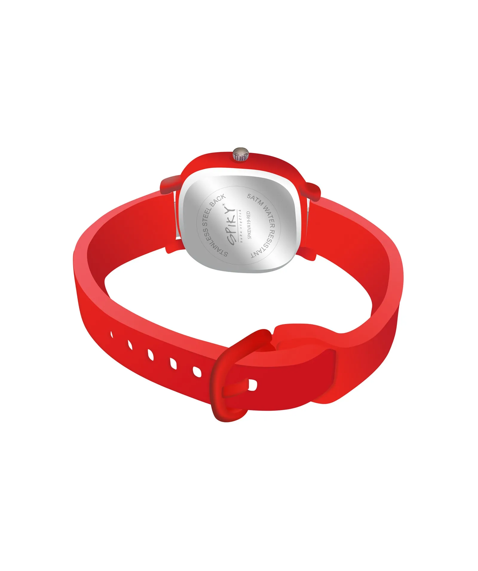 Spiky Eva19 Square Analog Watch for Kids - Red