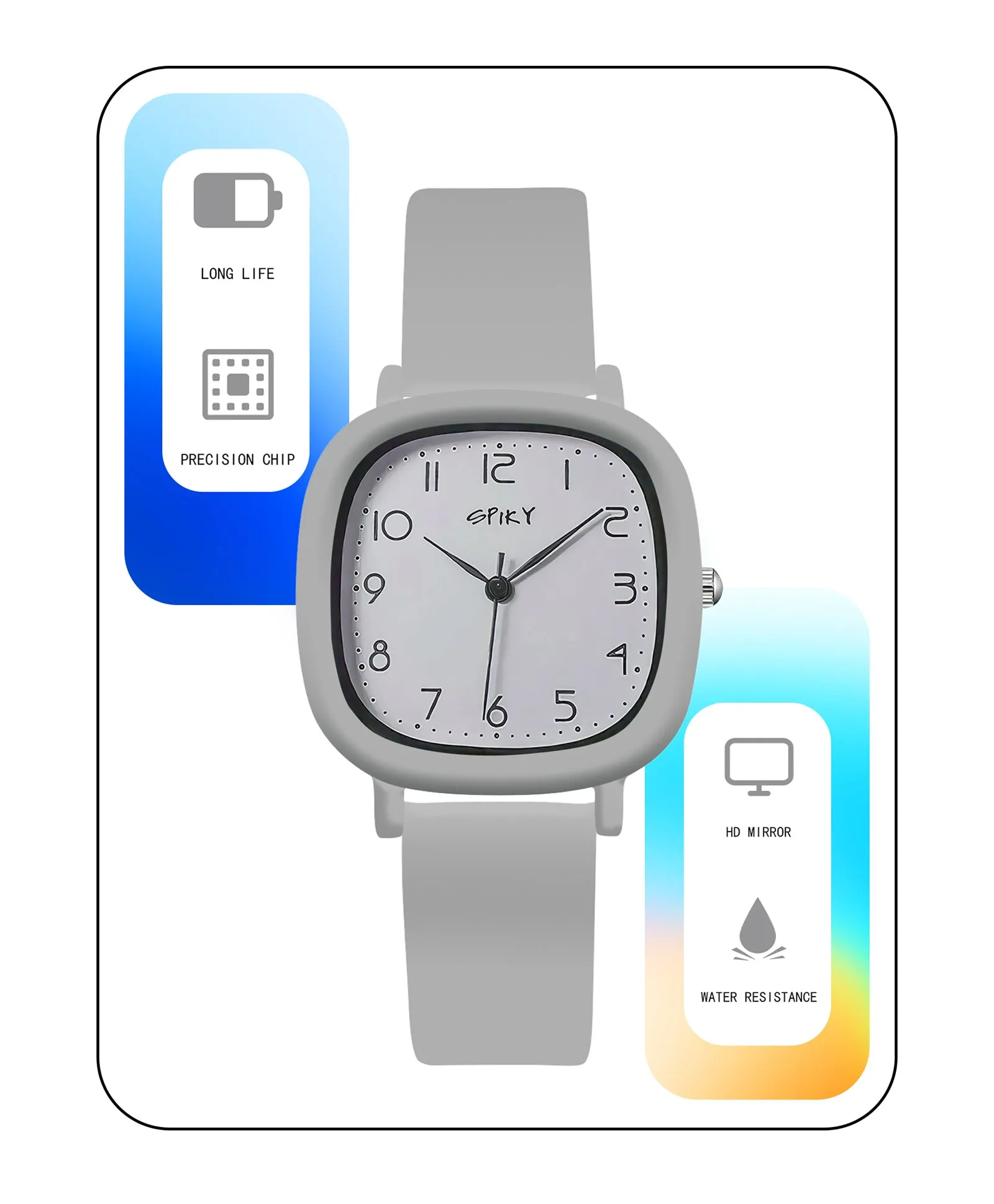 Spiky Eva19 Square Analog Watch for Kids - Red