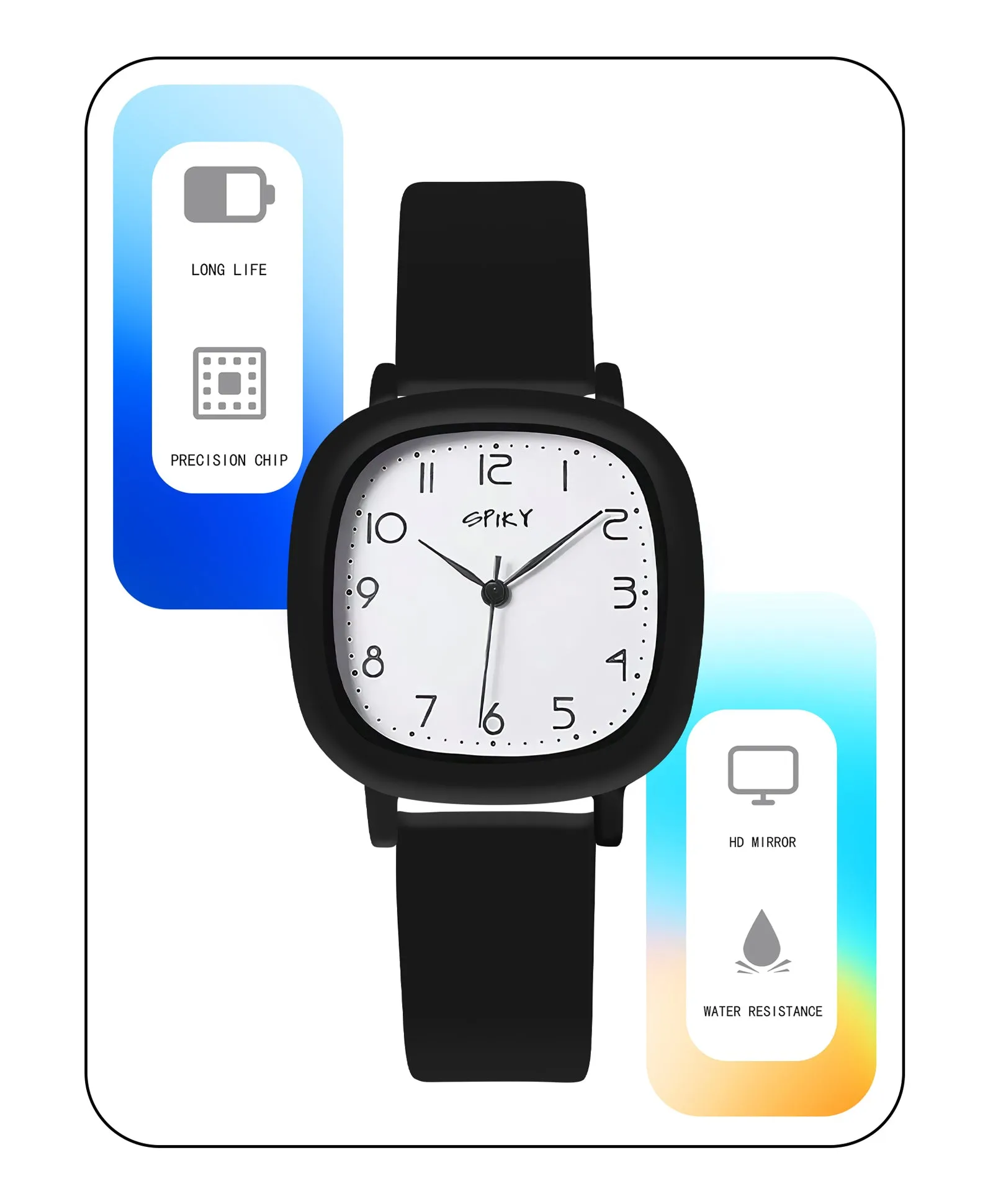 Spiky Eva19 Square Analog Watch for Kids - Red