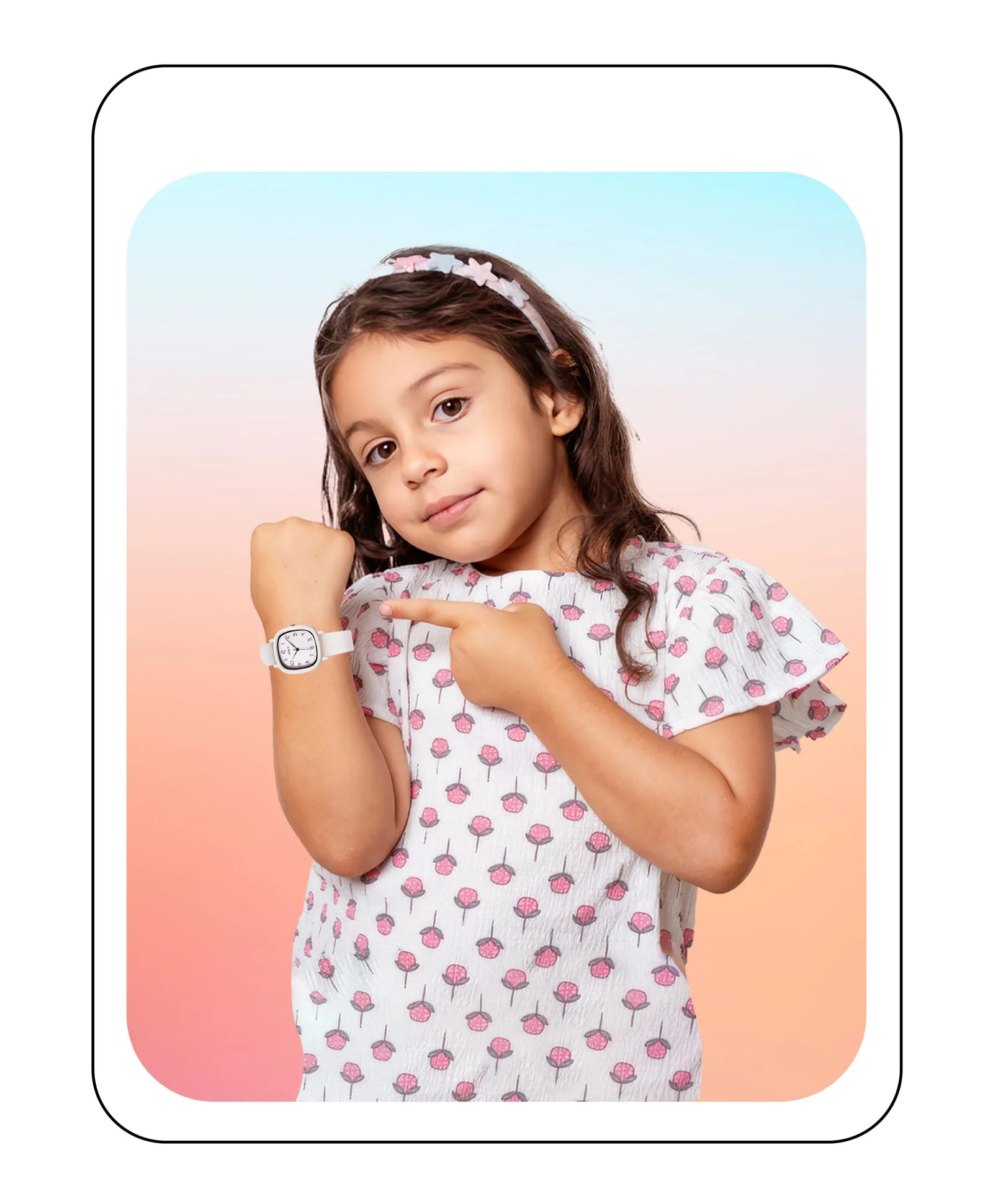 Spiky Eva19 Square Analog Watch for Kids - Red