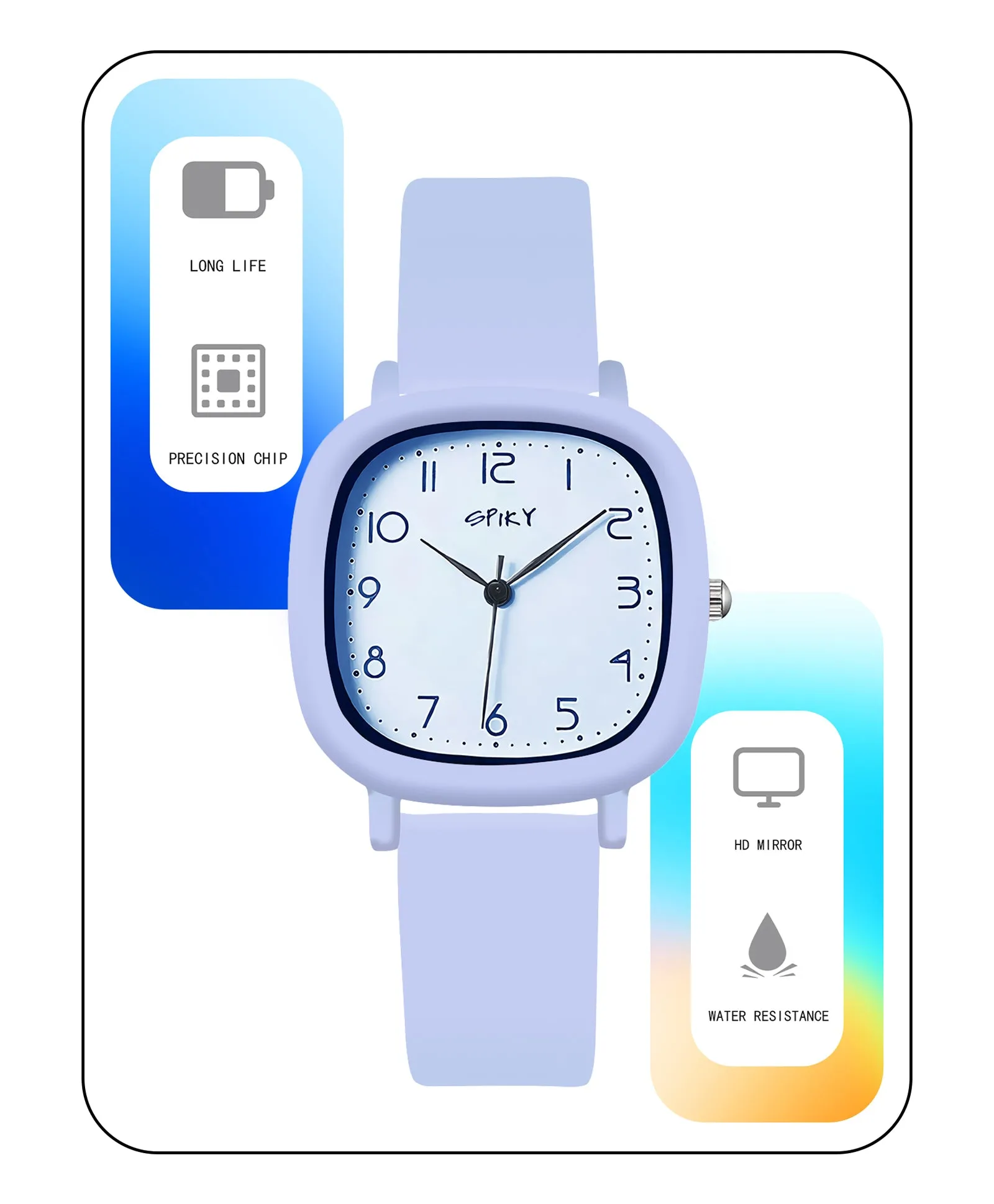 Spiky Eva19 Square Analog Watch for Kids - Red