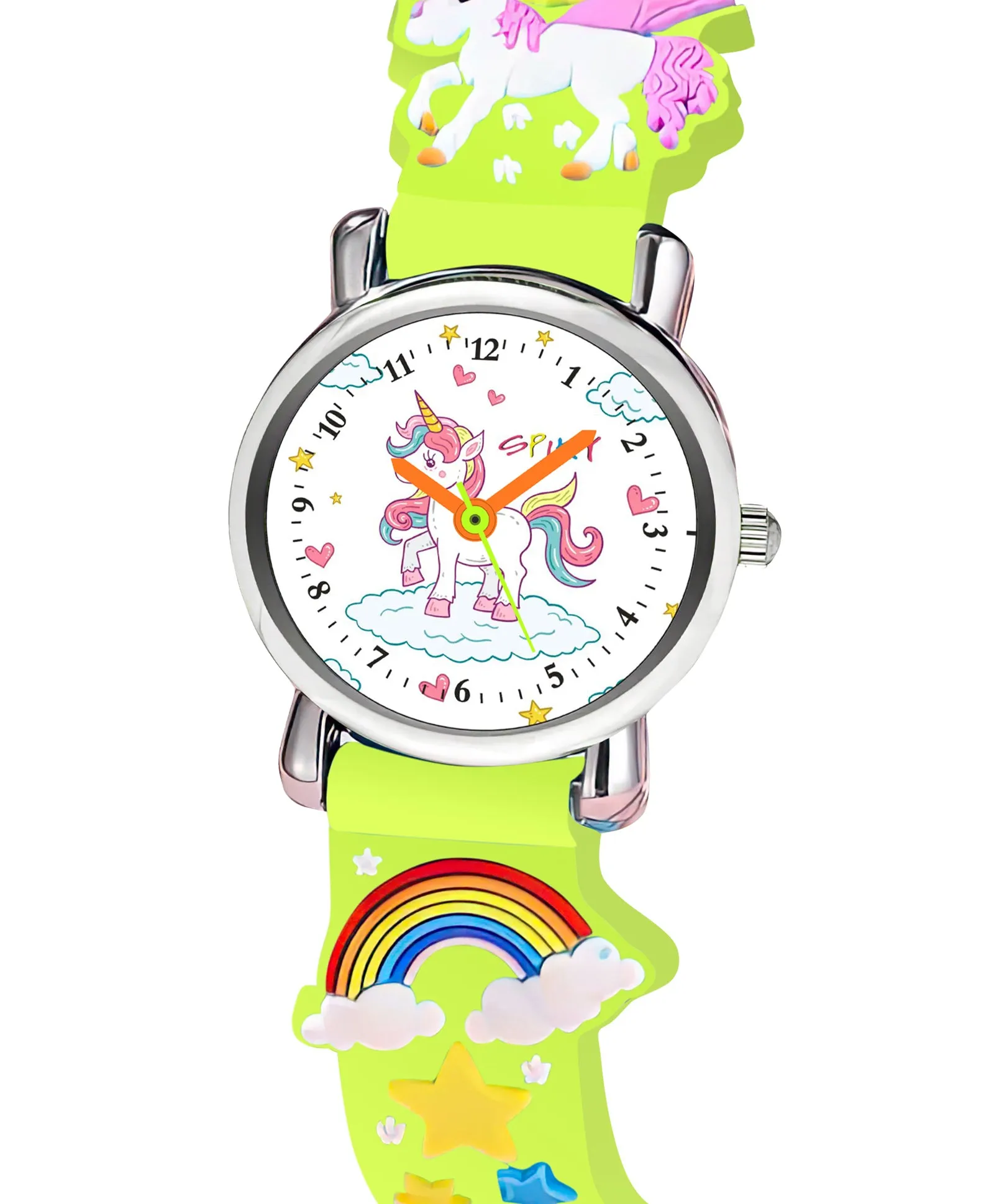 Spiky Round Unicorn Strap Analog Watch - Pink