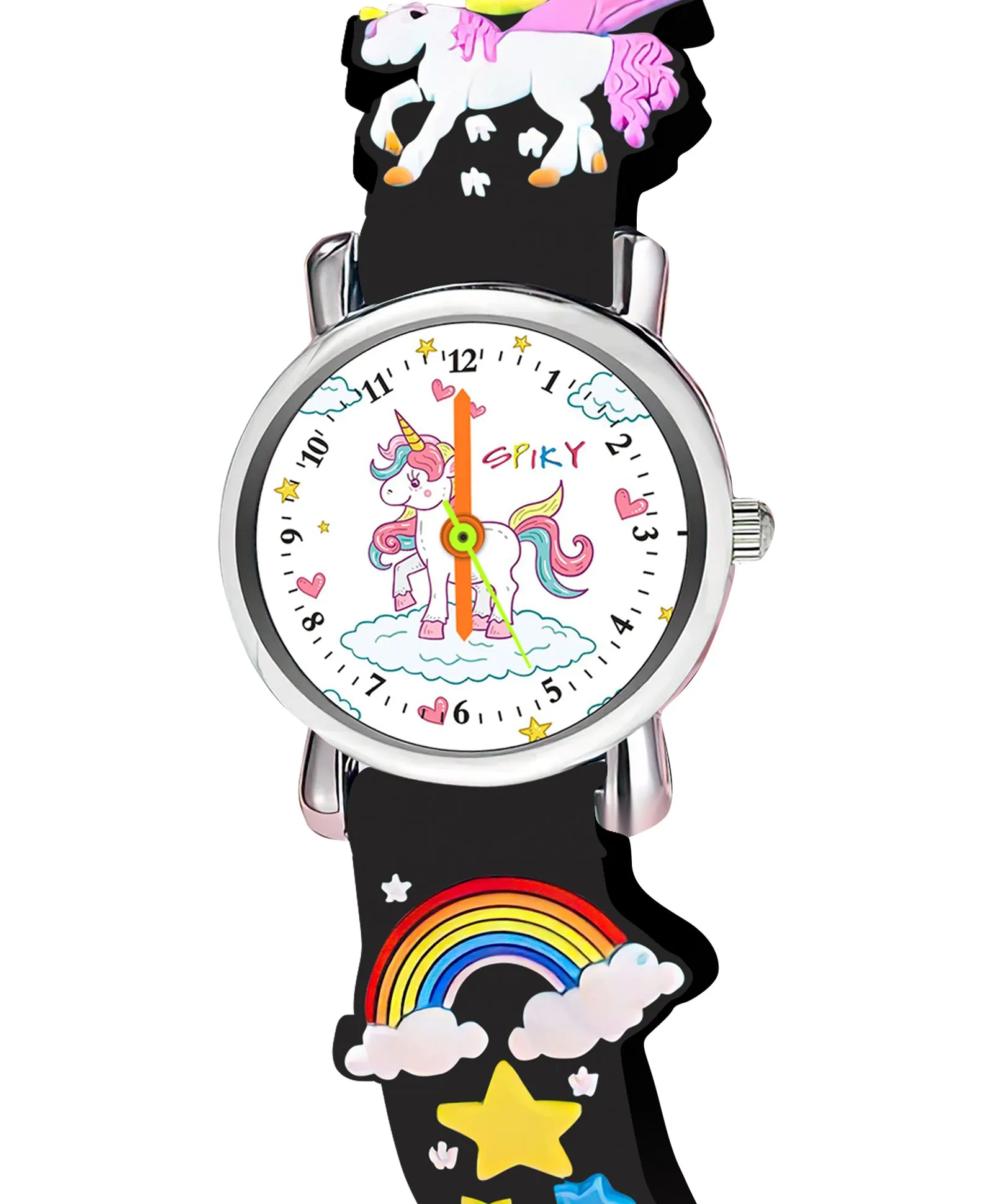 Spiky Round Unicorn Strap Analog Watch - Pink