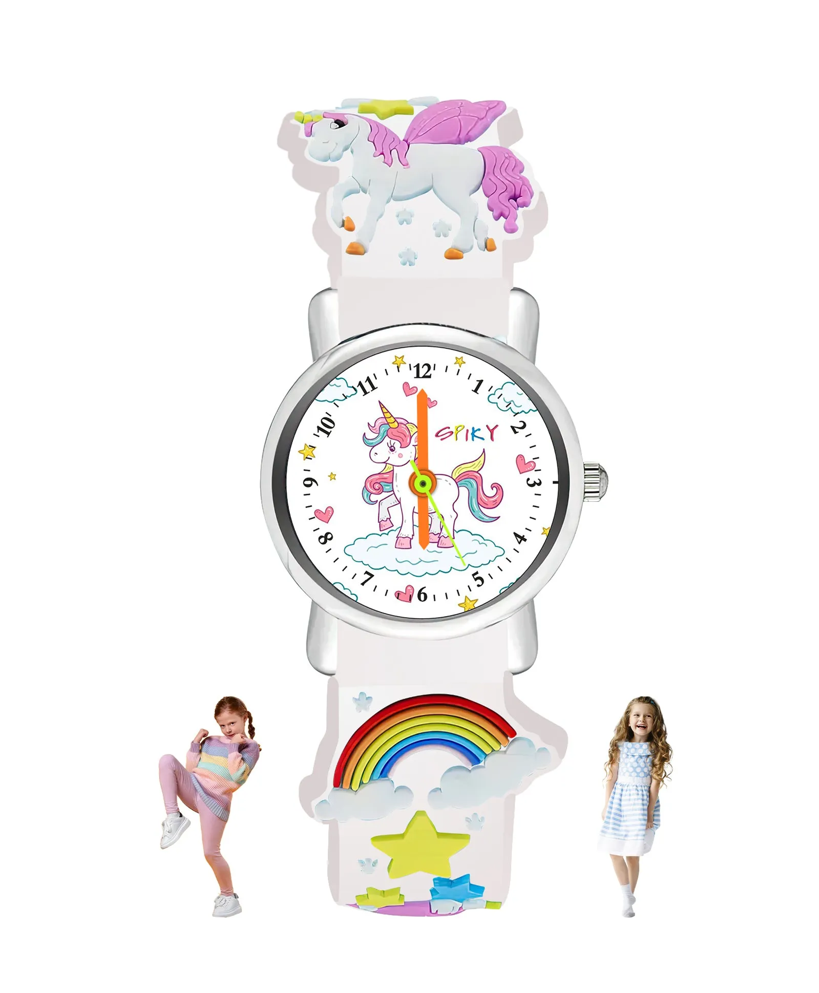 Spiky Round Unicorn Strap Analog Watch - Pink