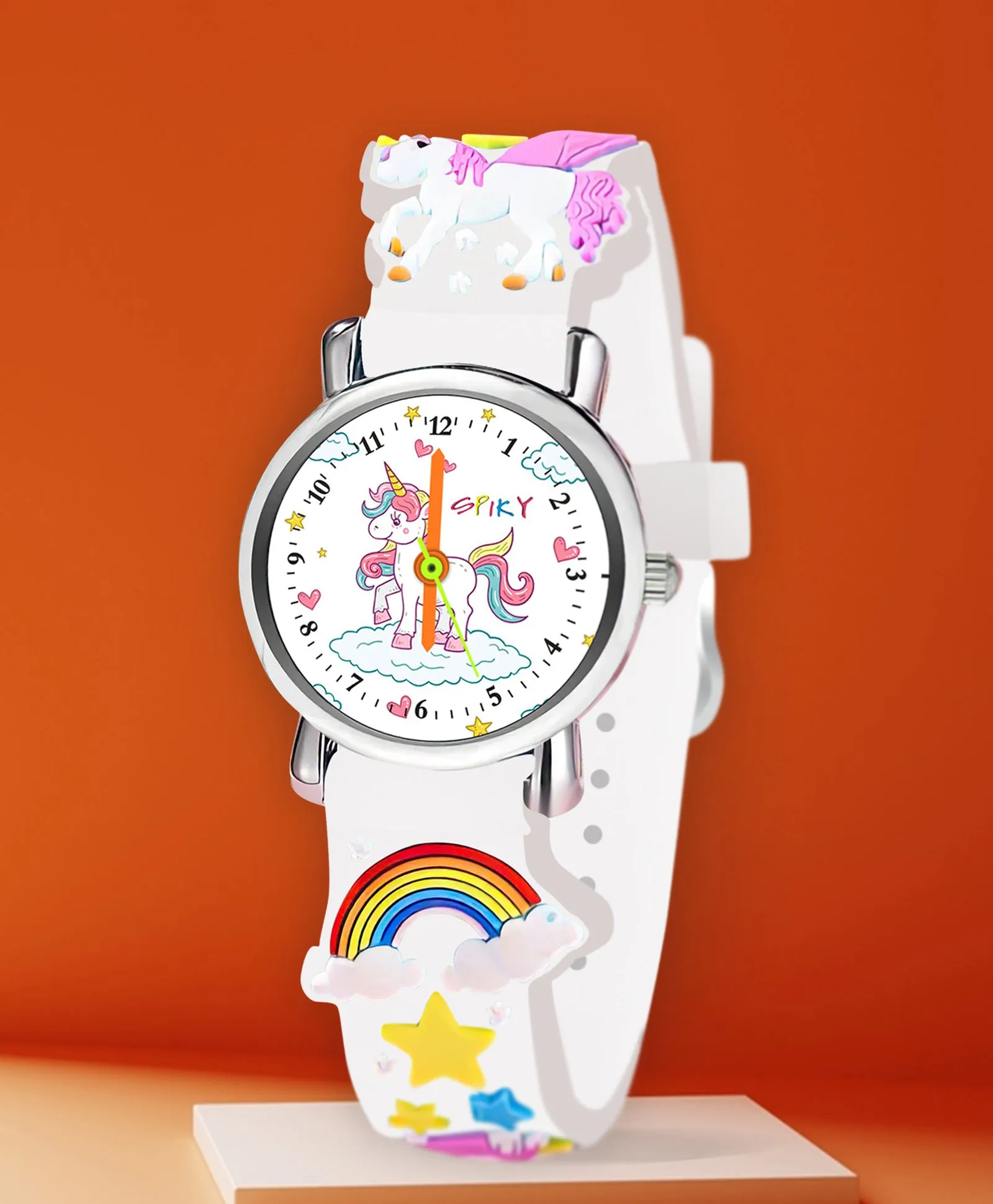 Spiky Round Unicorn Strap Analog Watch - Pink