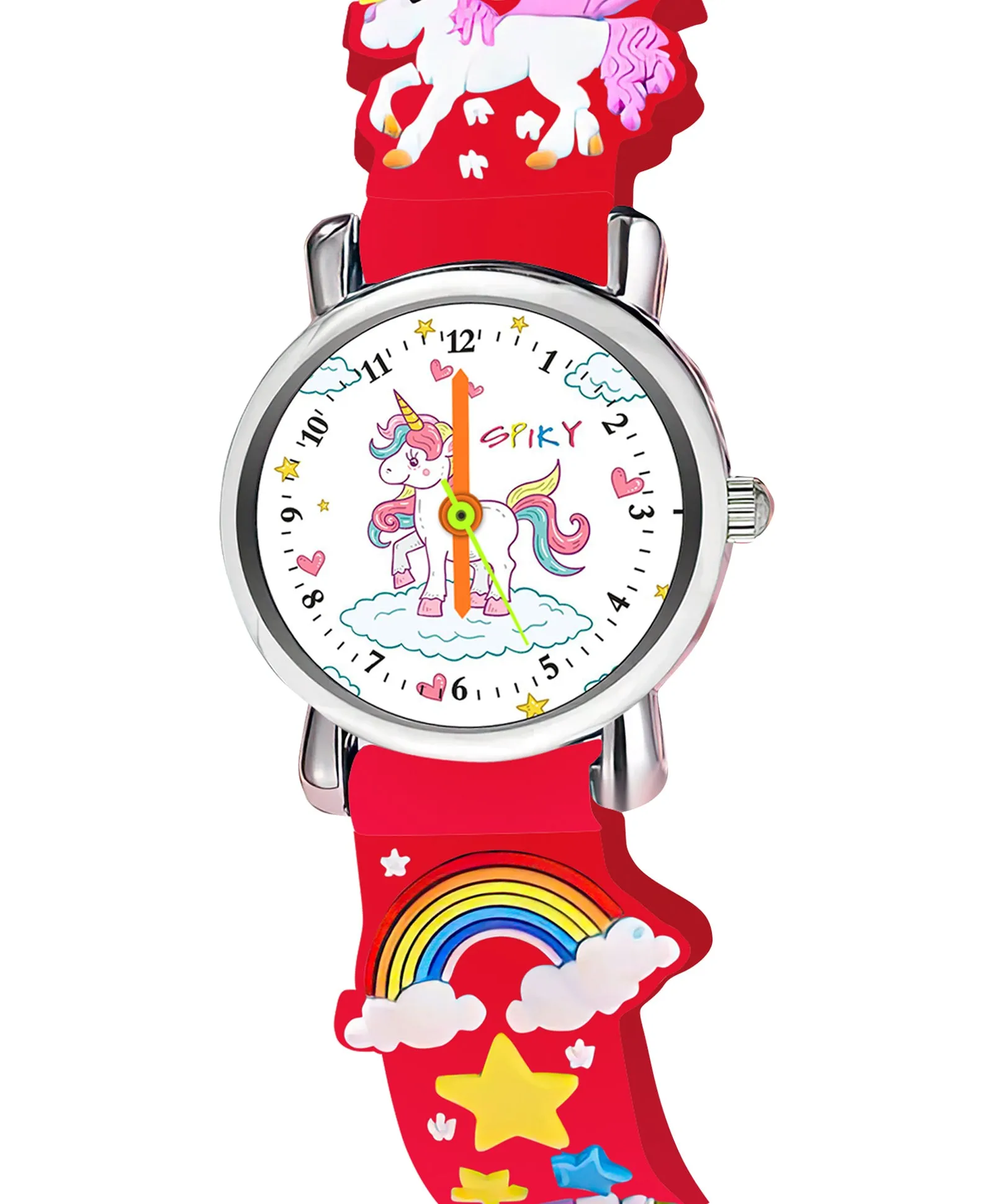 Spiky Round Unicorn Strap Analog Watch - Pink