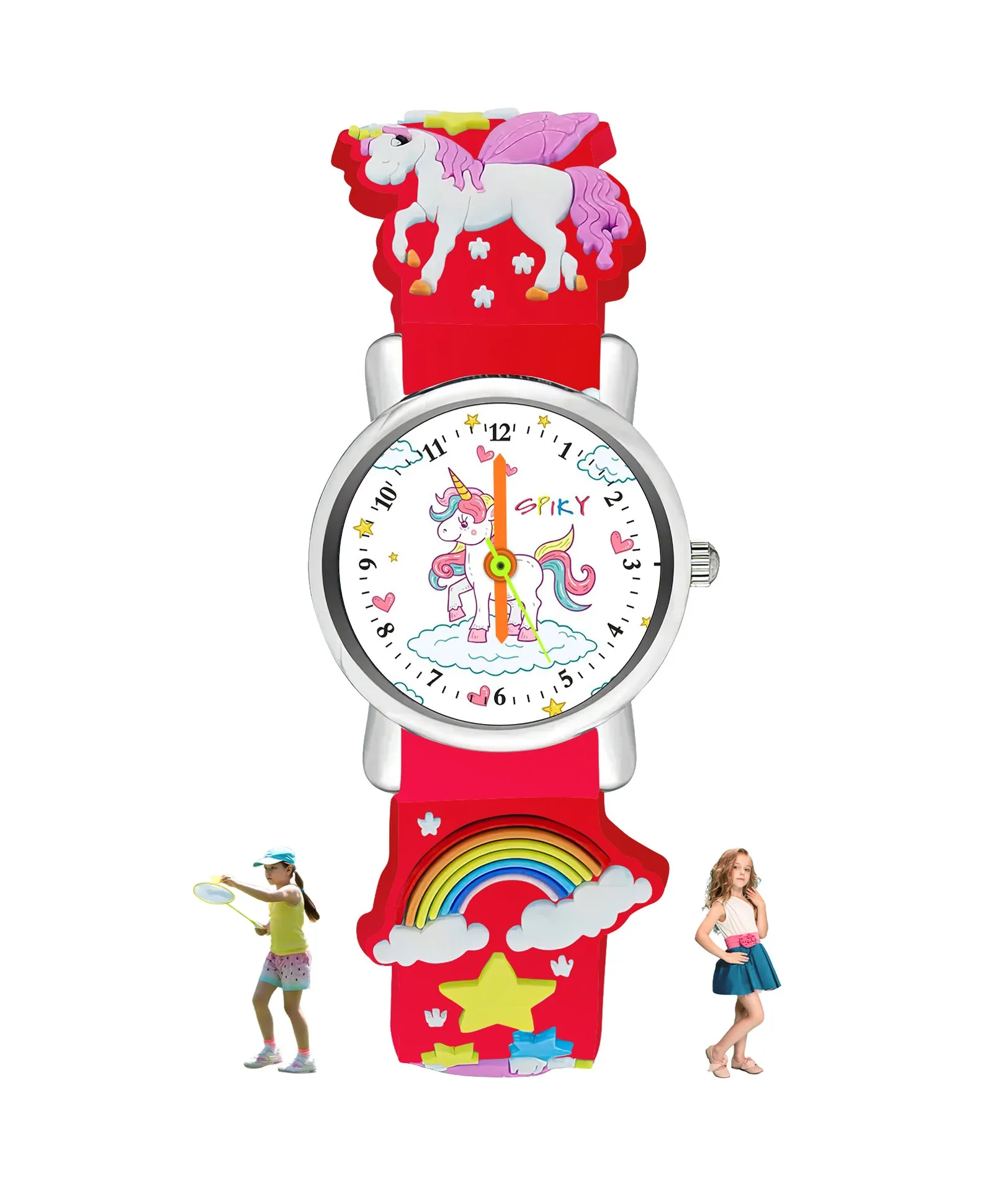 Spiky Round Unicorn Strap Analog Watch - Pink