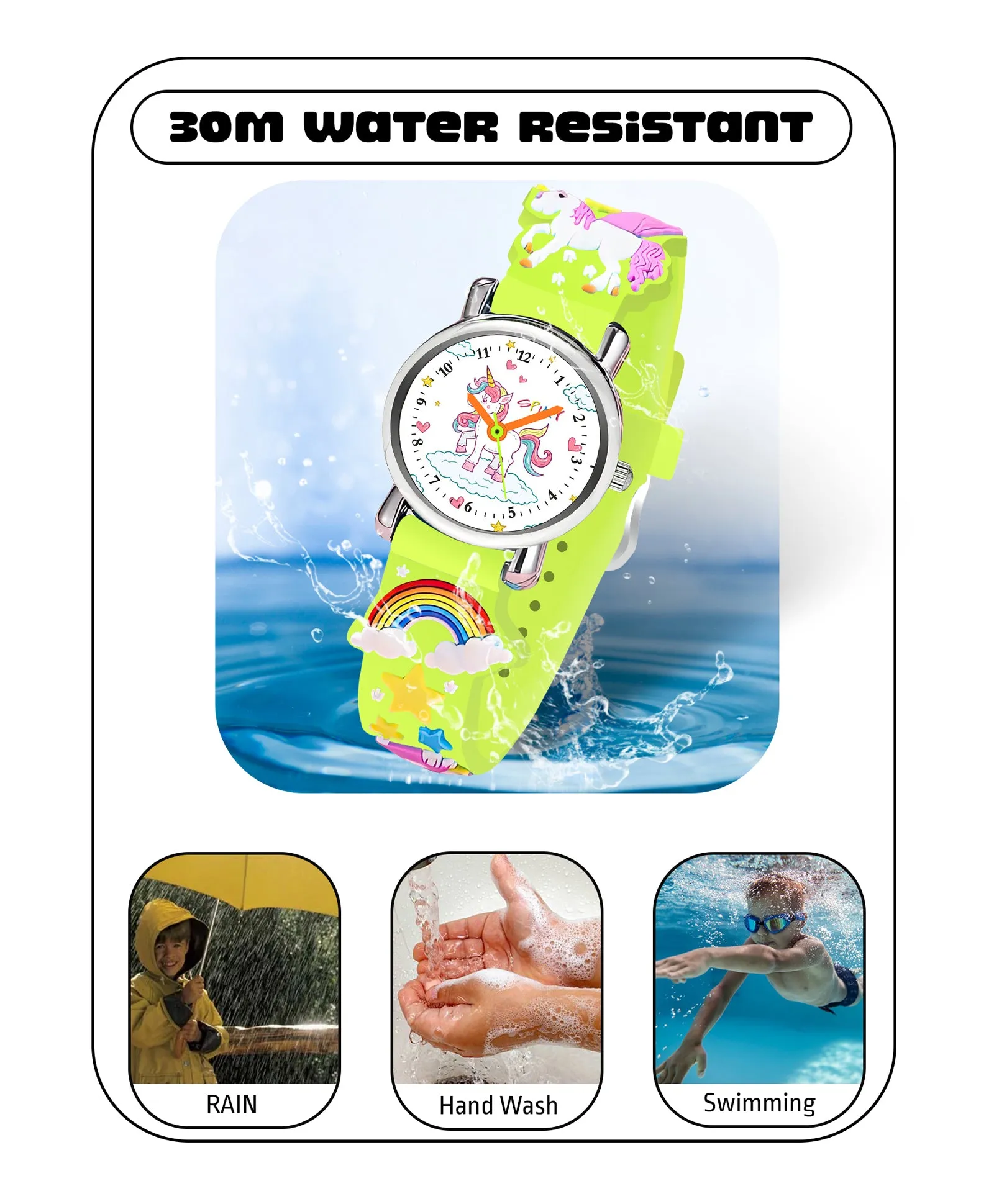 Spiky Round Unicorn Strap Analog Watch - Pink