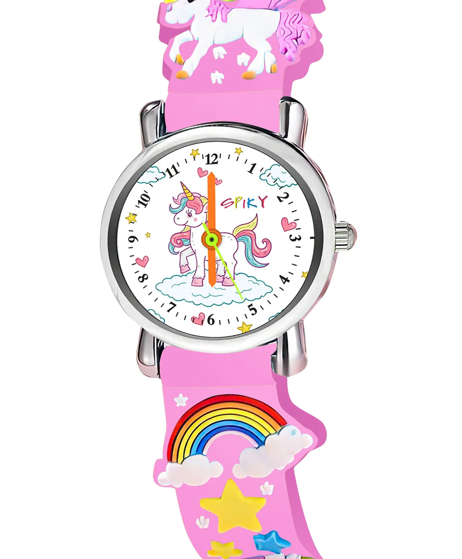 Spiky Round Unicorn Strap Analog Watch - Pink