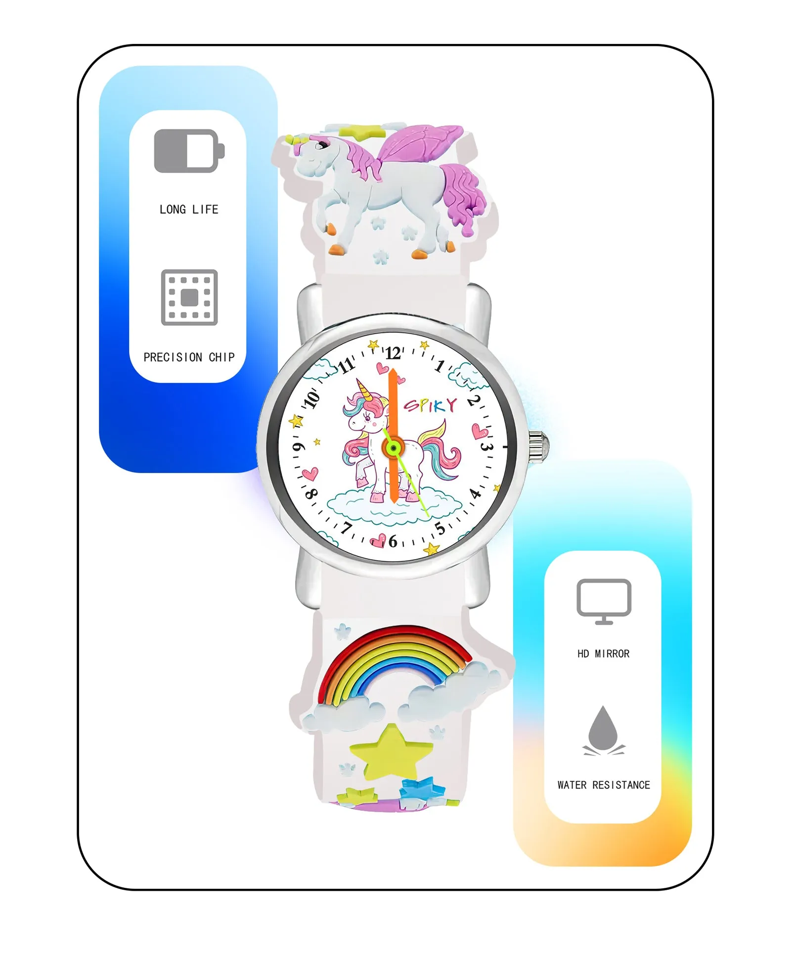 Spiky Round Unicorn Strap Analog Watch - Pink
