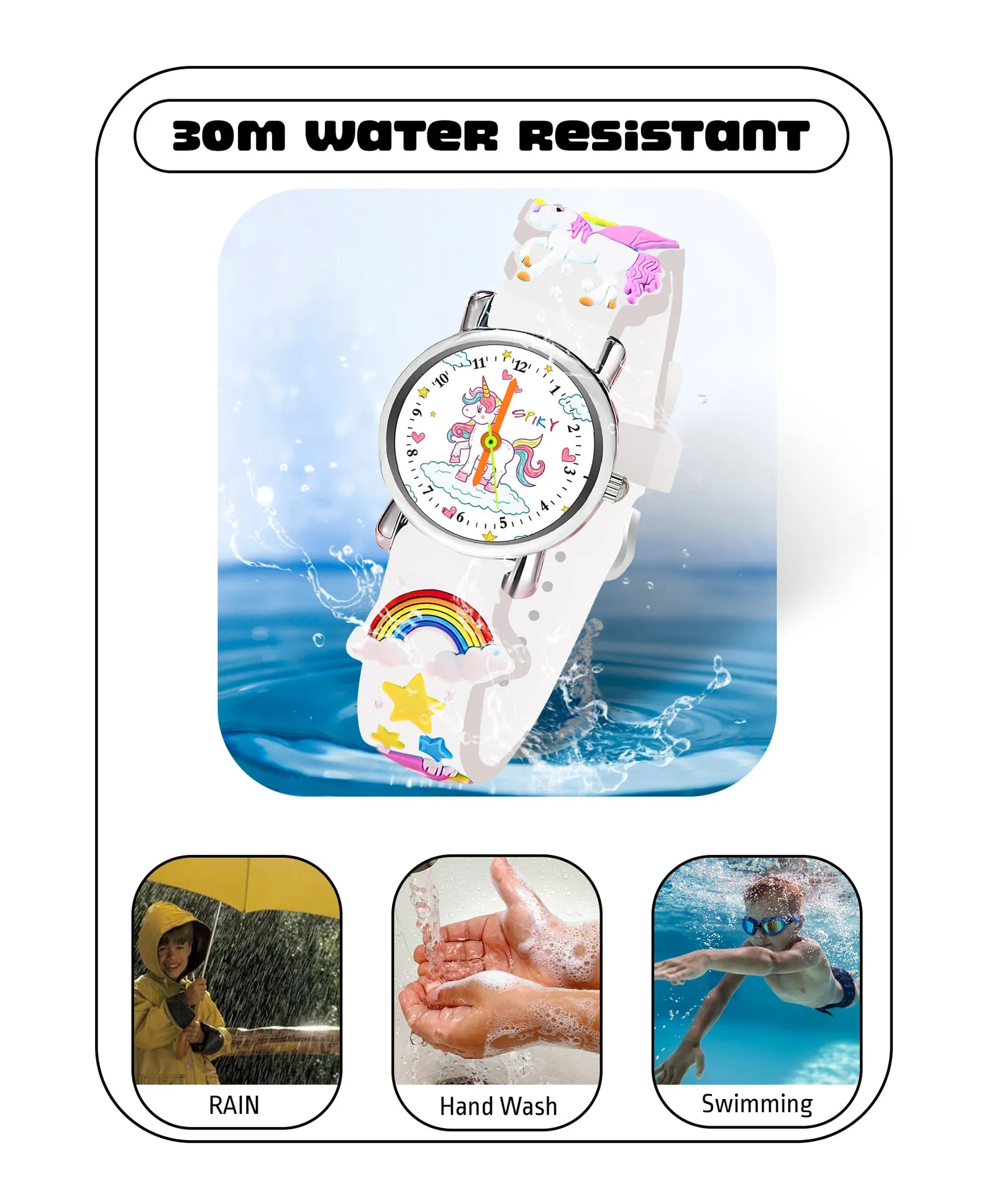 Spiky Round Unicorn Strap Analog Watch - Pink
