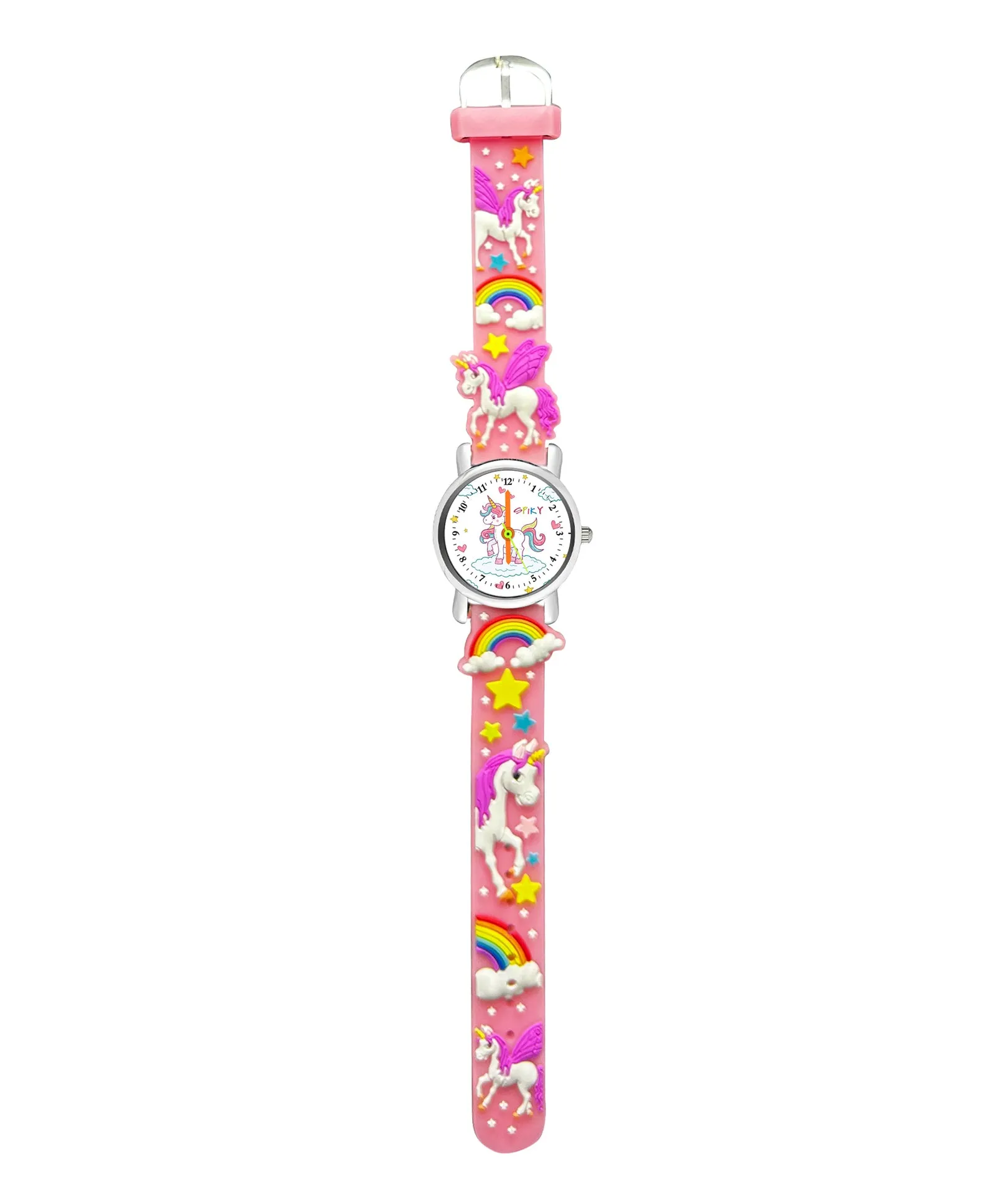 Spiky Round Unicorn Strap Analog Watch - Pink