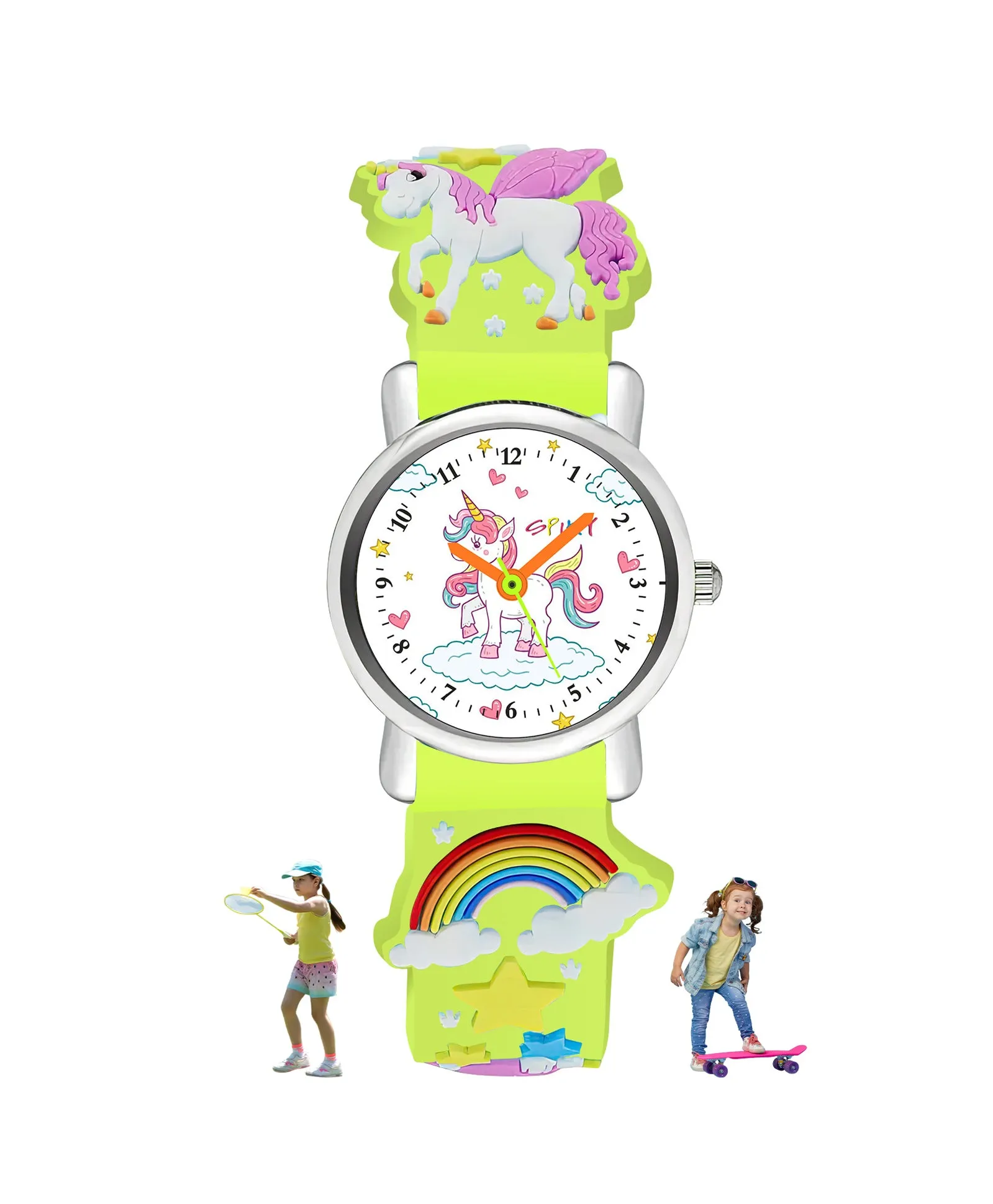 Spiky Round Unicorn Strap Analog Watch - Pink
