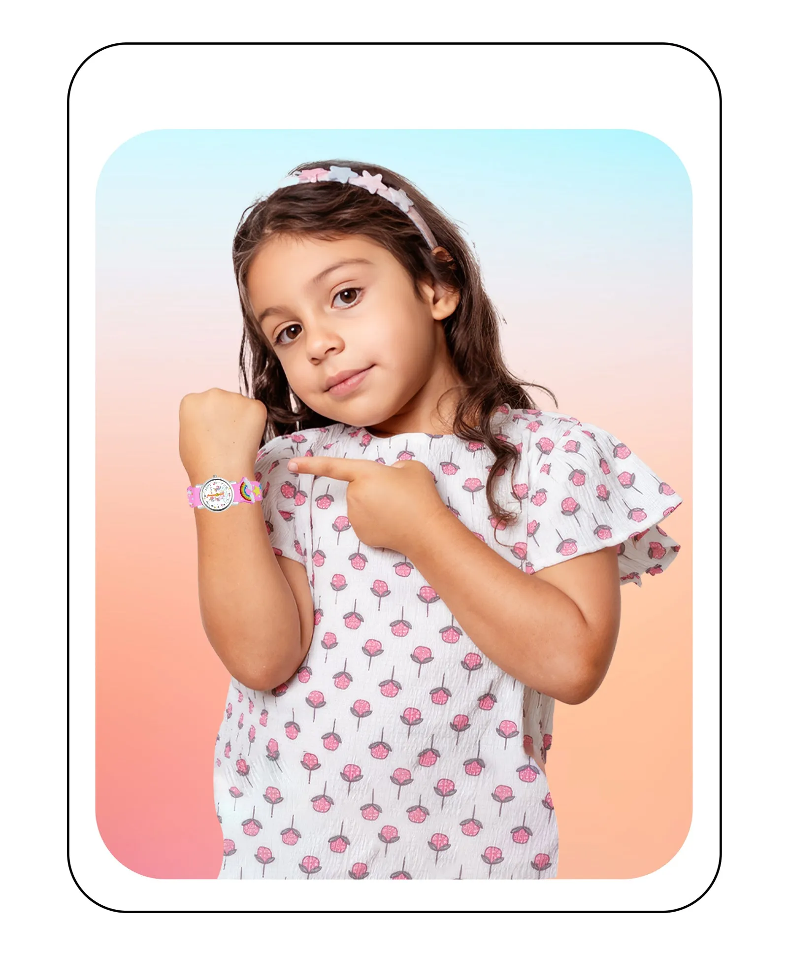 Spiky Round Unicorn Strap Analog Watch - Pink
