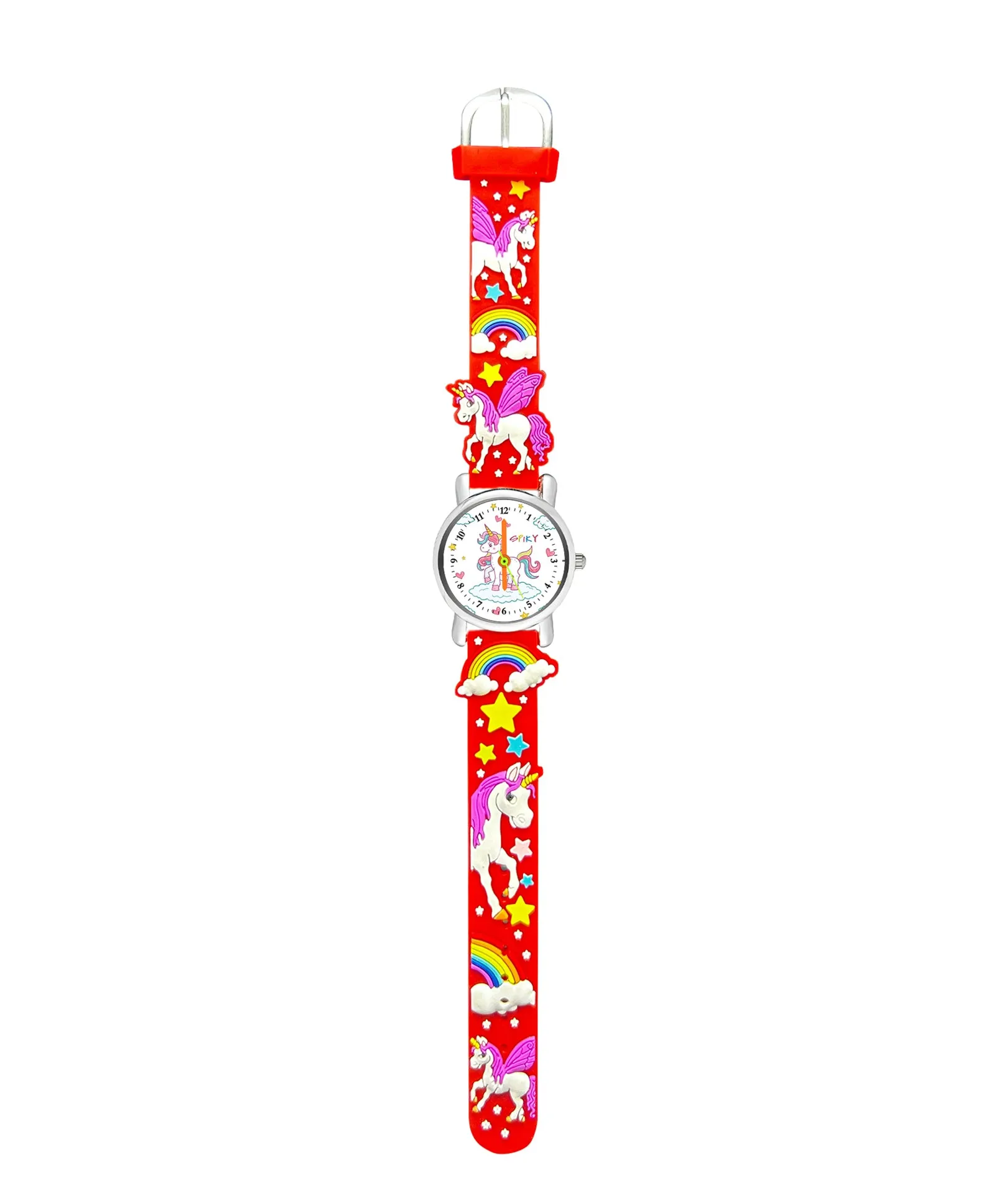 Spiky Round Unicorn Strap Analog Watch - Pink