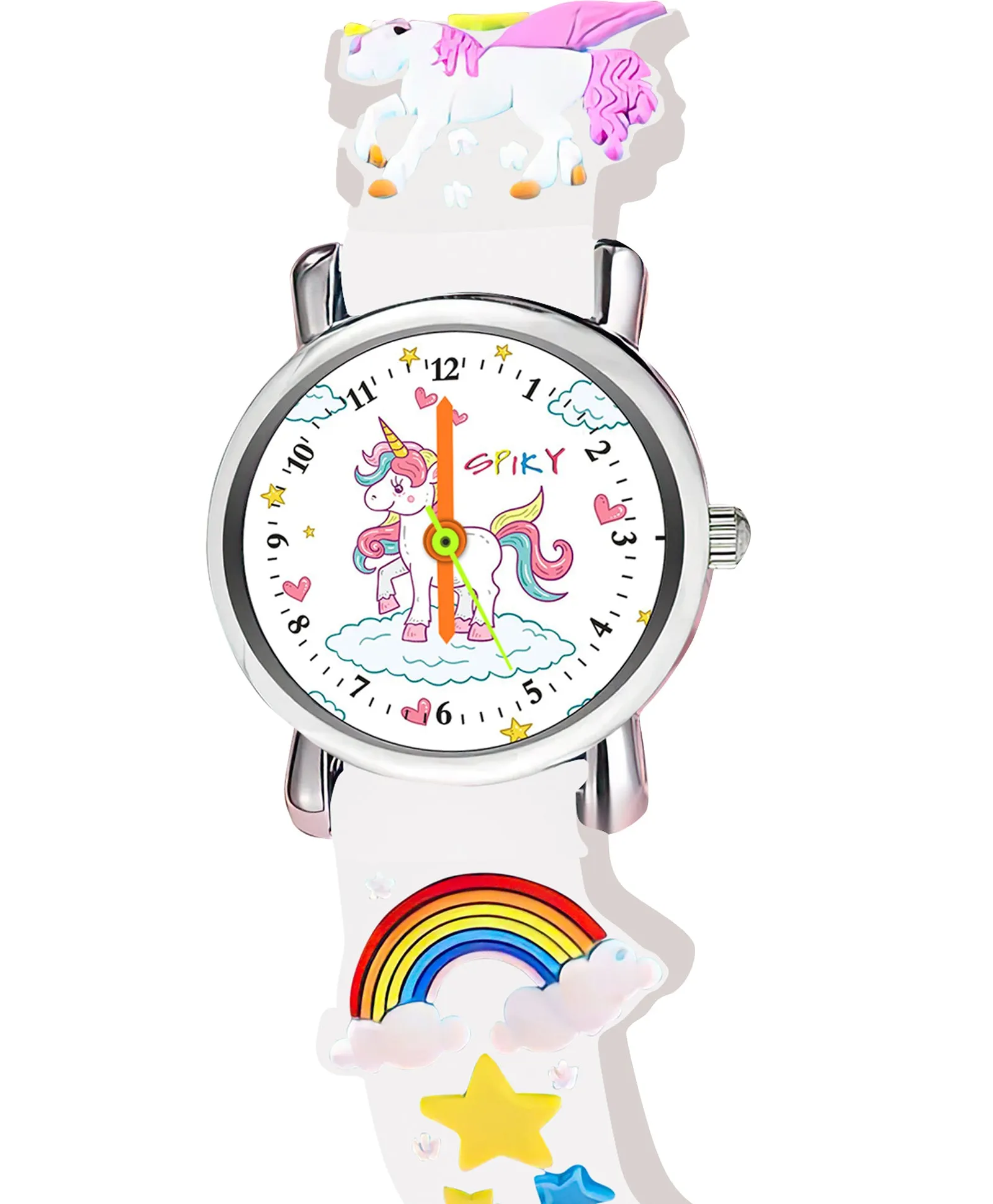 Spiky Round Unicorn Strap Analog Watch - Pink