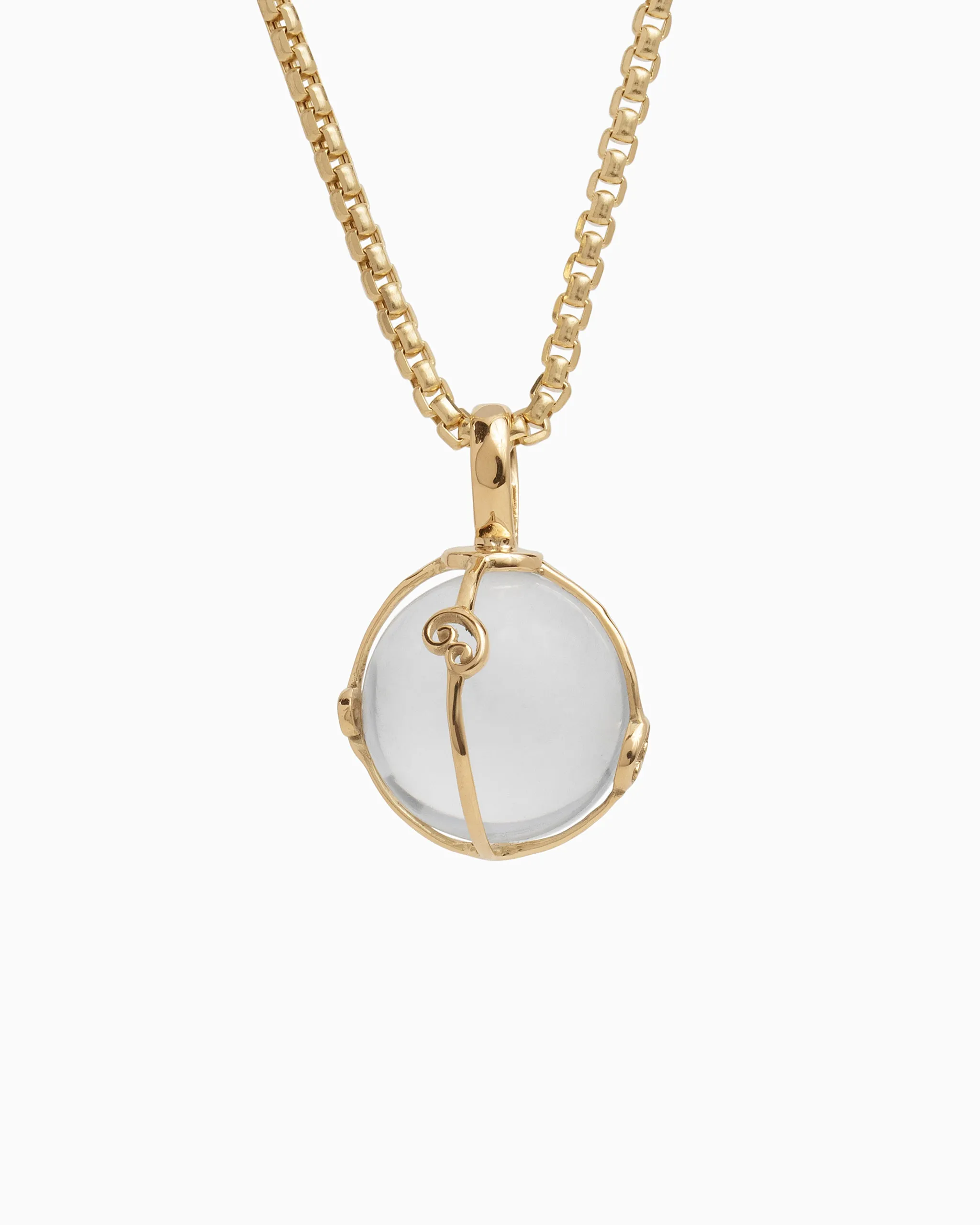 Spinning Globe Stone Pendant with Diamond