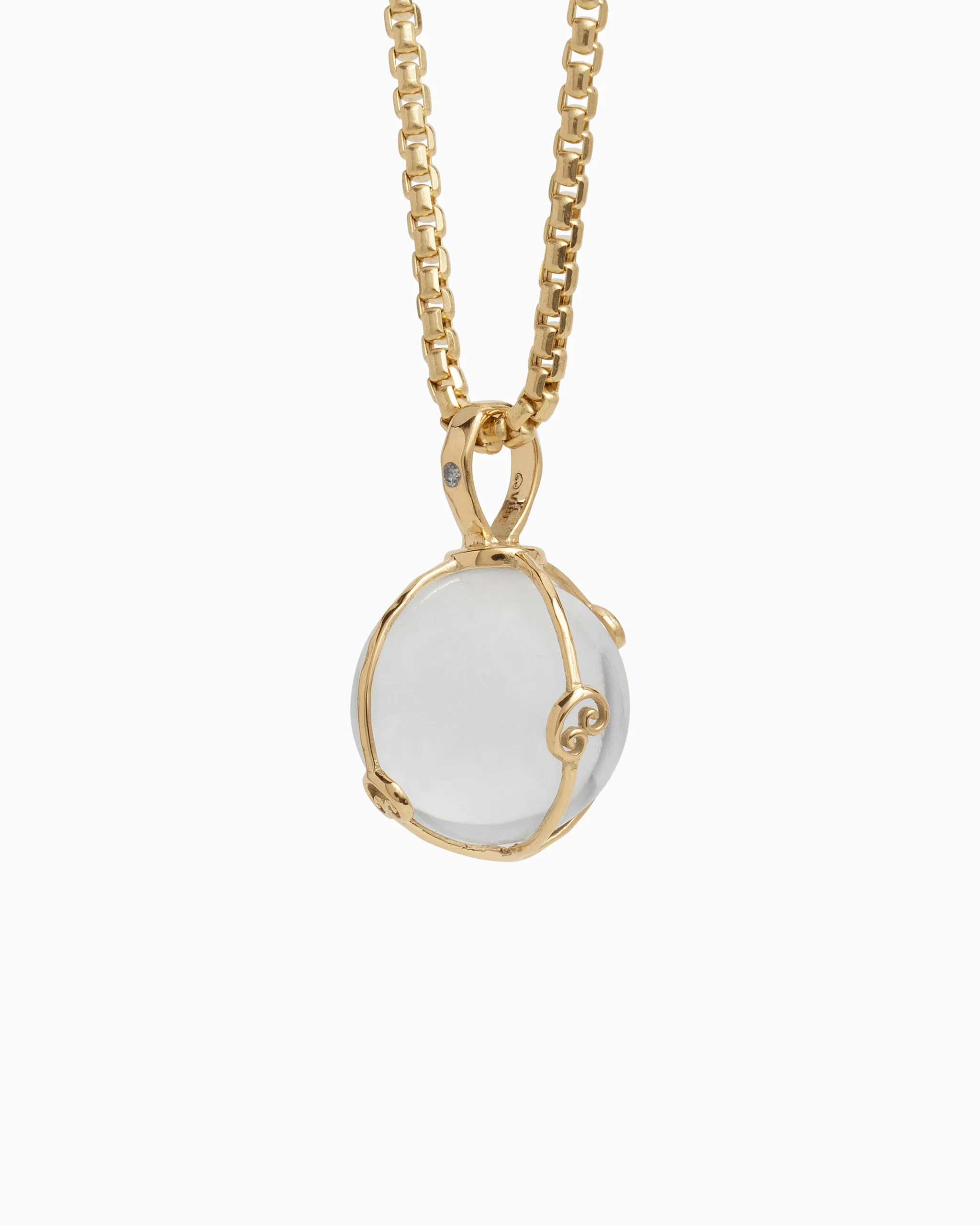 Spinning Globe Stone Pendant with Diamond
