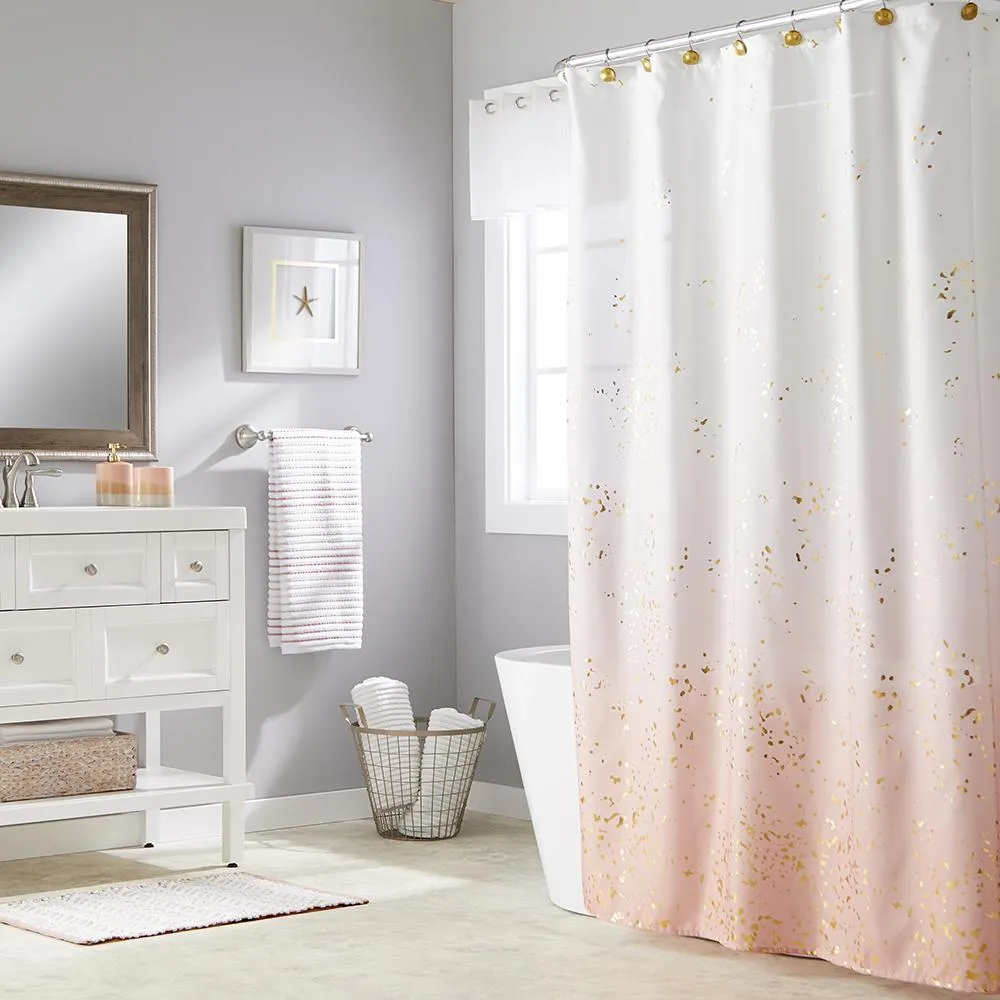 Splatter Blush Fabric Shower Curtain