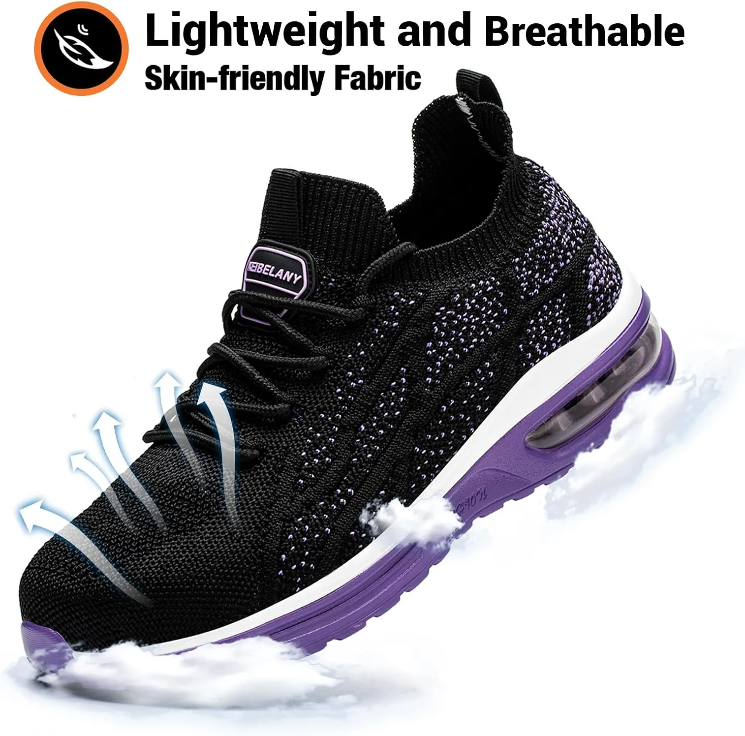 Steel Toe Shoes for Women Breathable Work Safety Sneakers Lightweight Comfortable Tennis Shoe Composite Toe Indestructible Shoes