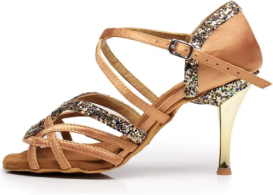 SWDZM Women's Dance Shoes,Modern Latin Classical Practice Ballroom Dancing Shoes,Dance Sandals Shoes 7129