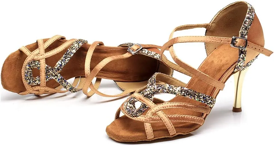 SWDZM Women's Dance Shoes,Modern Latin Classical Practice Ballroom Dancing Shoes,Dance Sandals Shoes 7129
