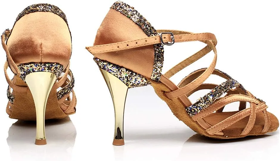 SWDZM Women's Dance Shoes,Modern Latin Classical Practice Ballroom Dancing Shoes,Dance Sandals Shoes 7129