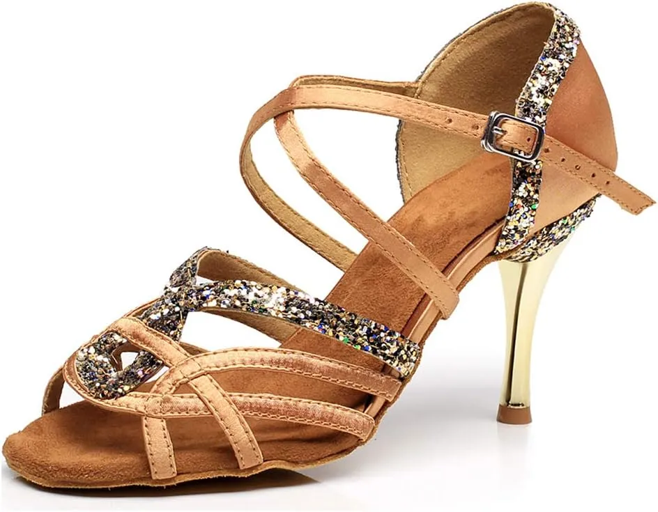 SWDZM Women's Dance Shoes,Modern Latin Classical Practice Ballroom Dancing Shoes,Dance Sandals Shoes 7129