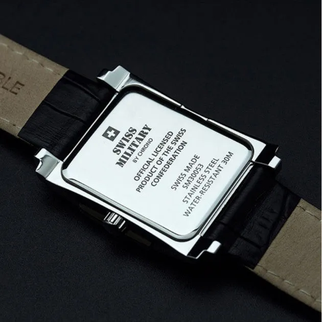 Swiss Military Black Leather Men's Watch - SM30053.05