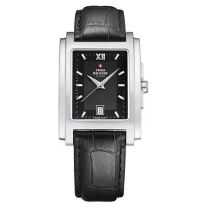 Swiss Military Black Leather Men's Watch - SM30053.05
