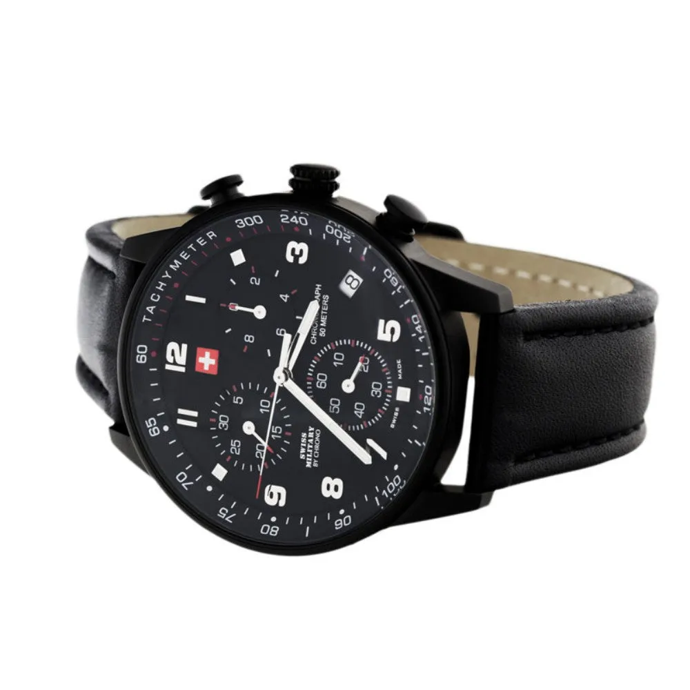 Swiss Military Chronograph Leather Mens Watch - SM34012.08