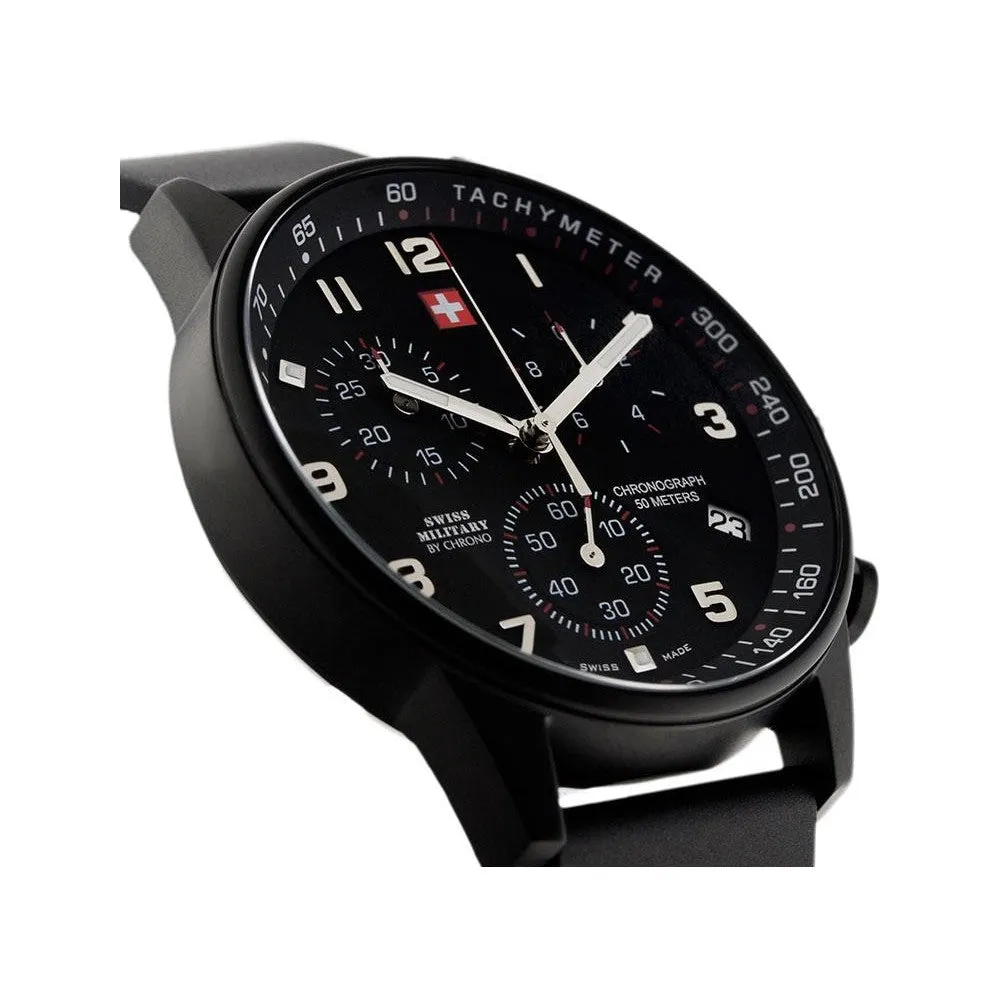 Swiss Military Chronograph Leather Mens Watch - SM34012.08