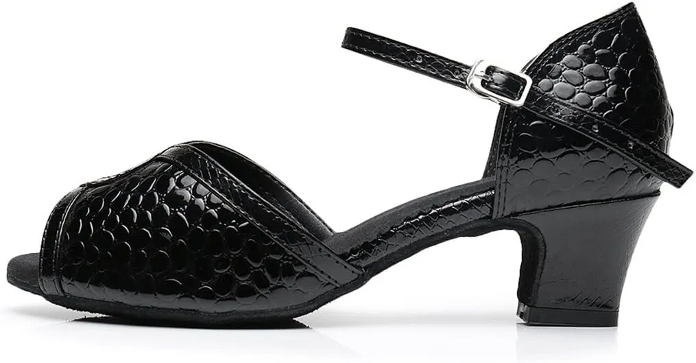 TDA Women's Peep Toe Synthetic Salsa Tango Samba Rumba Modern Latin Dance Shoes